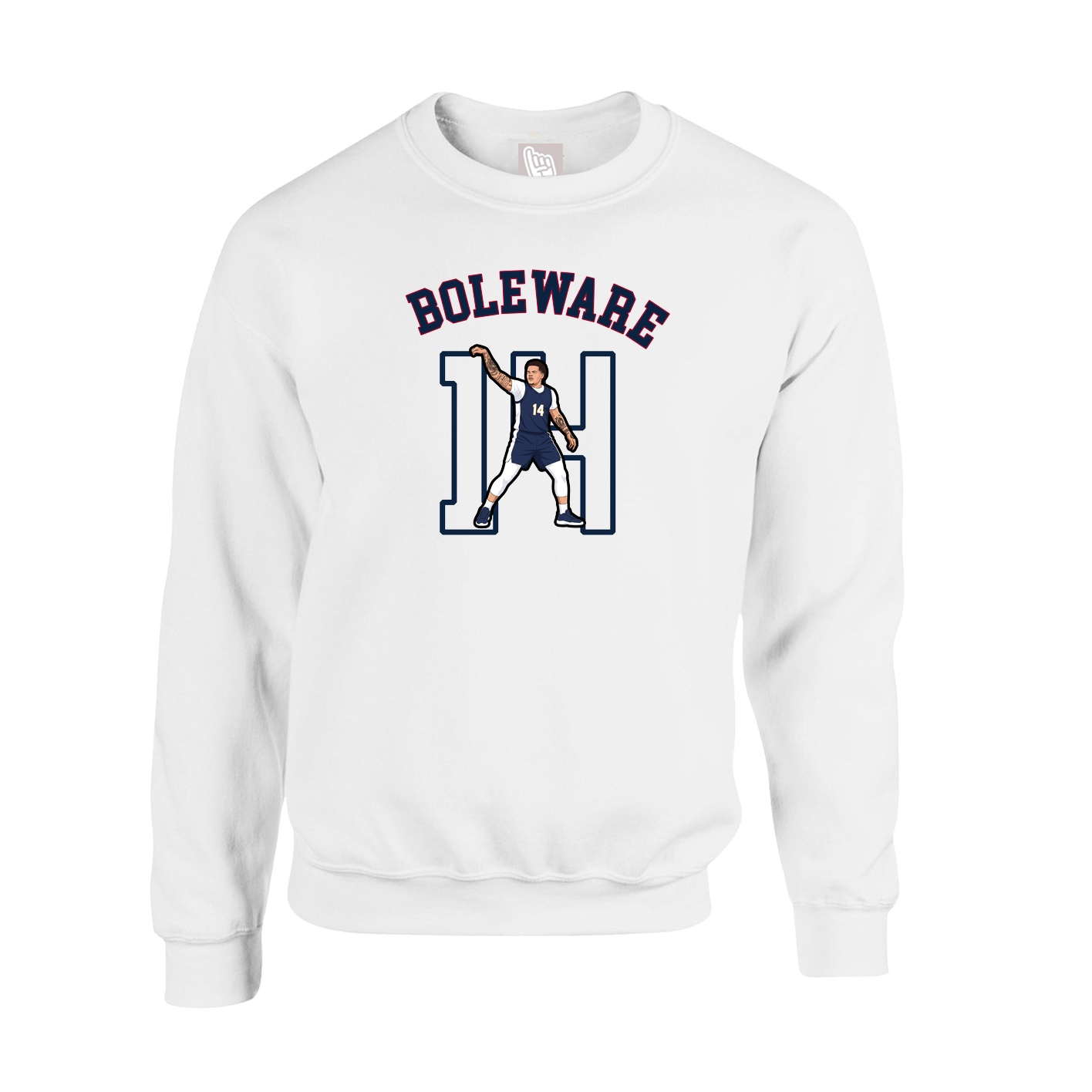 Fleece Crew — Shirsey Arch in White
