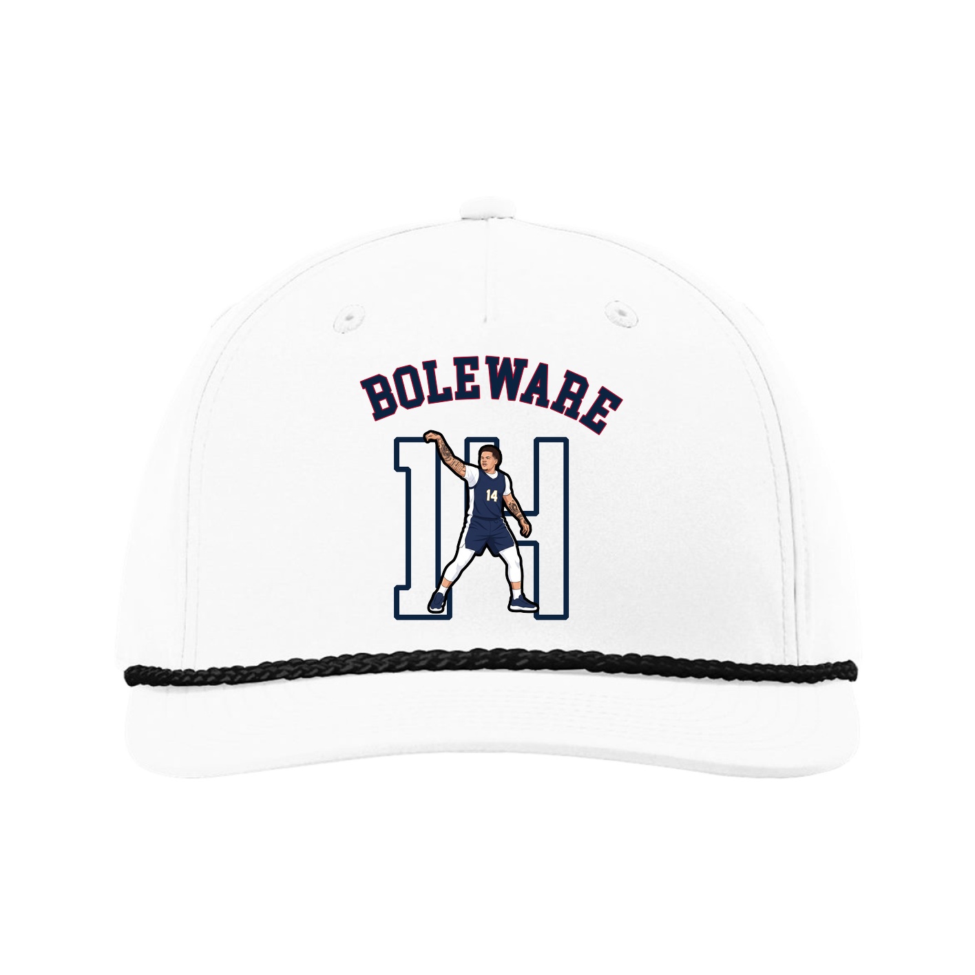 Five-Panel Classic Rope Cap — Shirsey Arch in White
