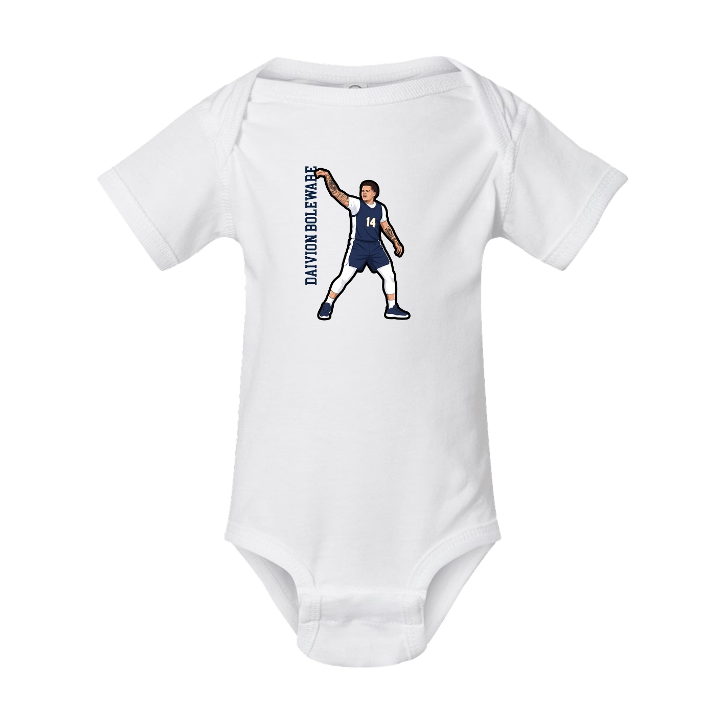 Baby Onesie — Name Vertical in White
