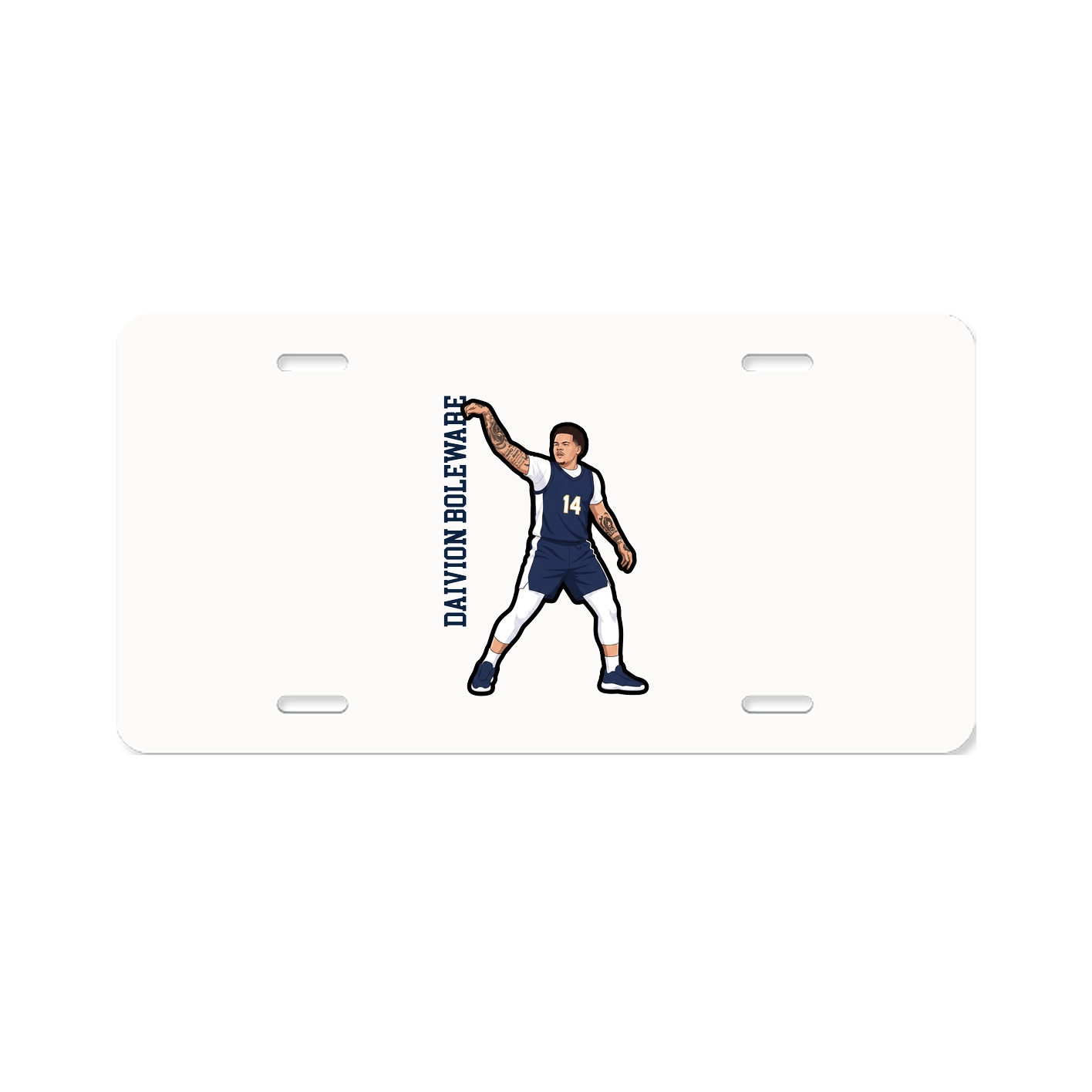 License Plate — Name Vertical in Classic