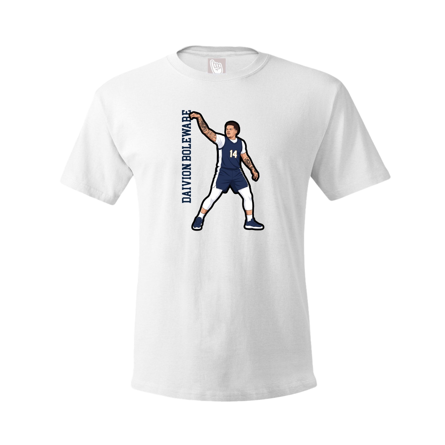 Youth Tee — Name Vertical in White
