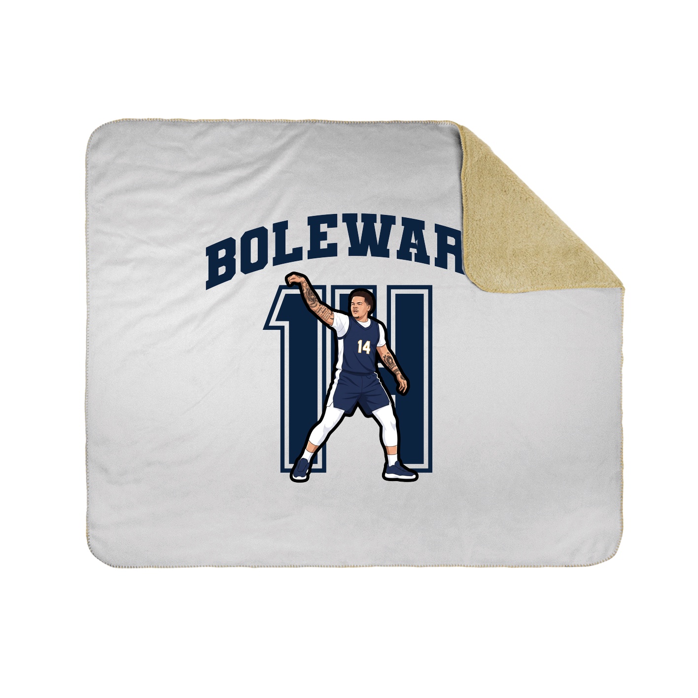 Throw Blanket — Number in White