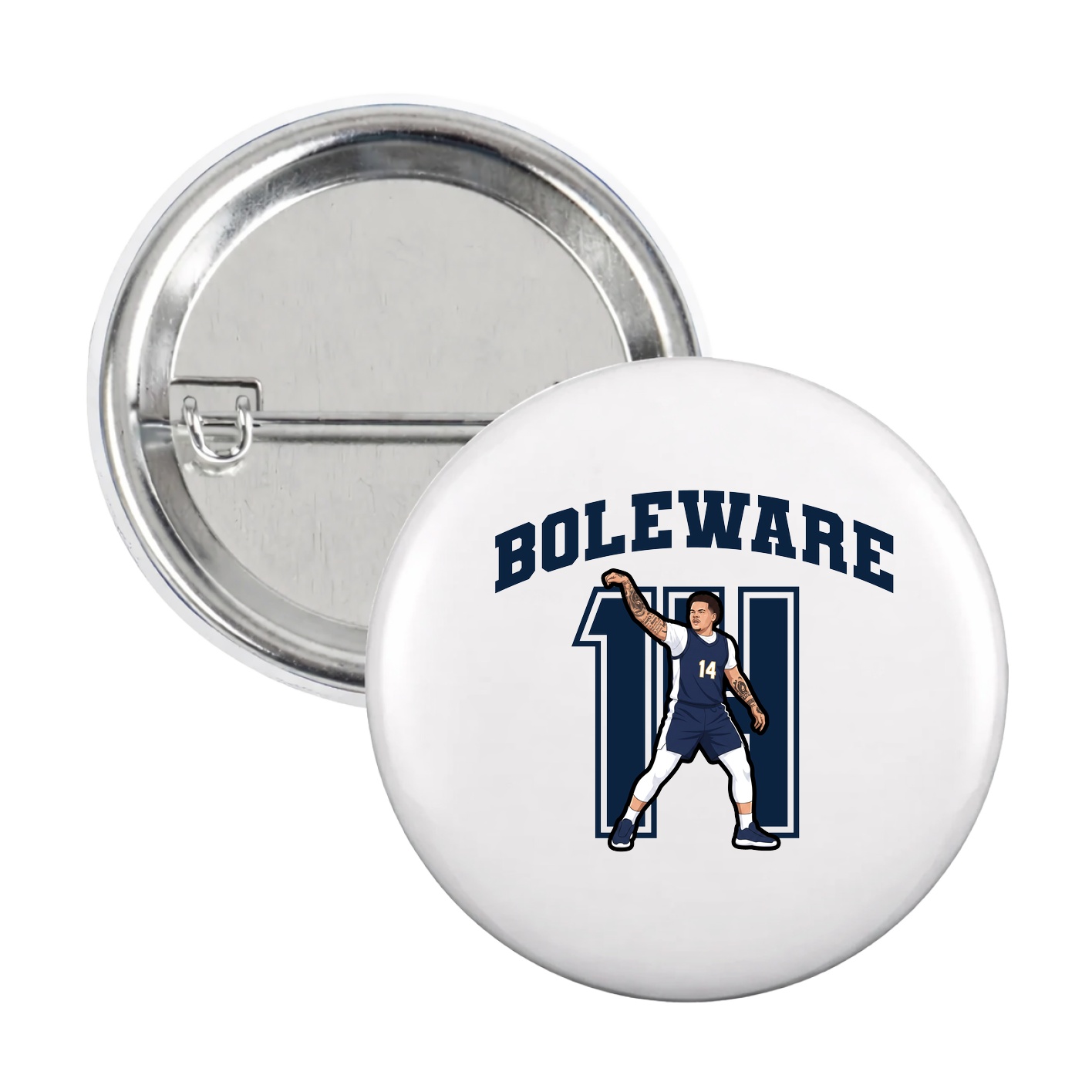 Game Day Button — Number in White
