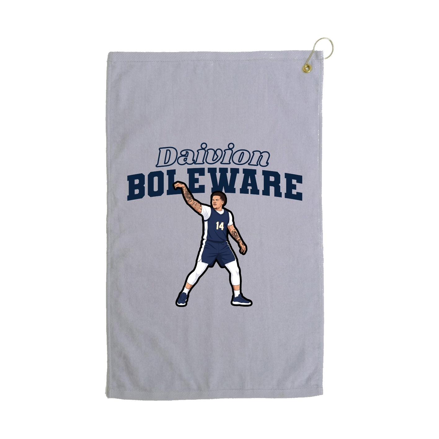 Golf Towel — Name Arch in Grey