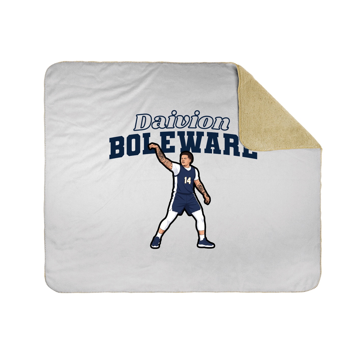 Throw Blanket — Name Arch in White