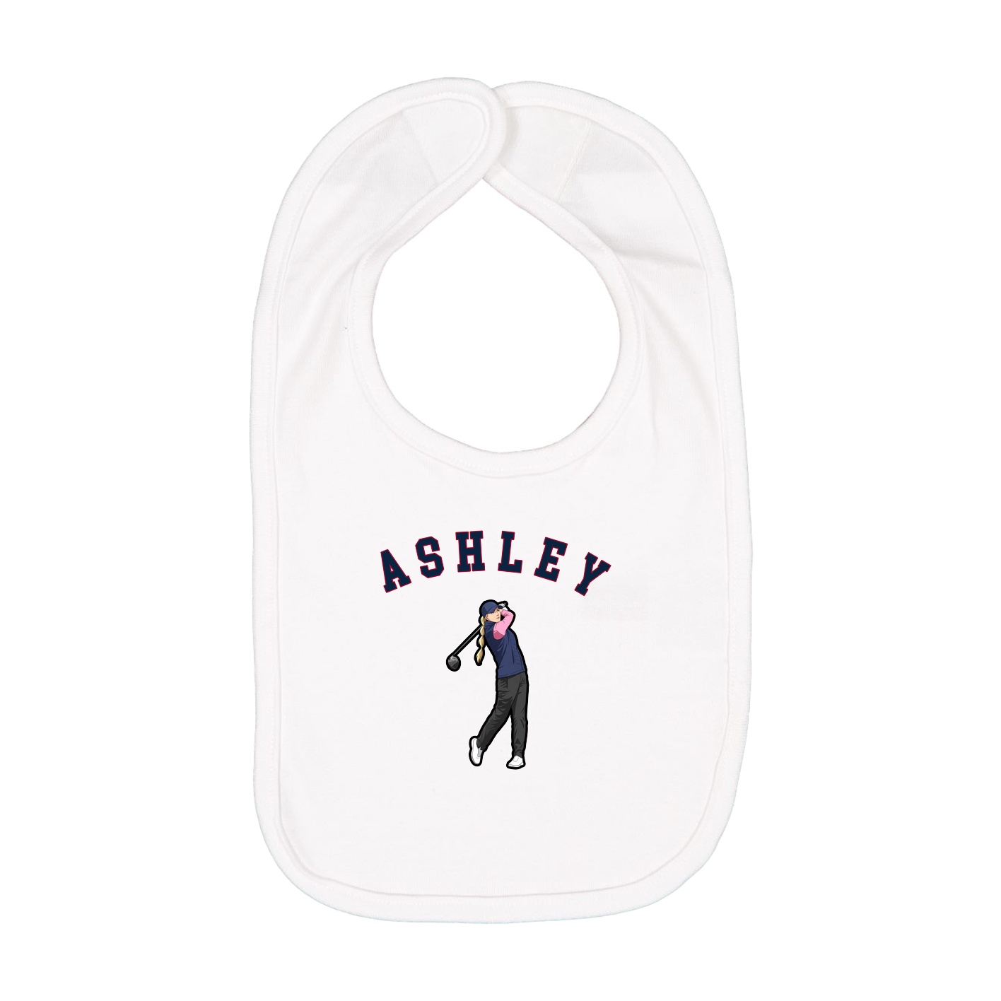 Infant Bib — Shirsey Arch in White