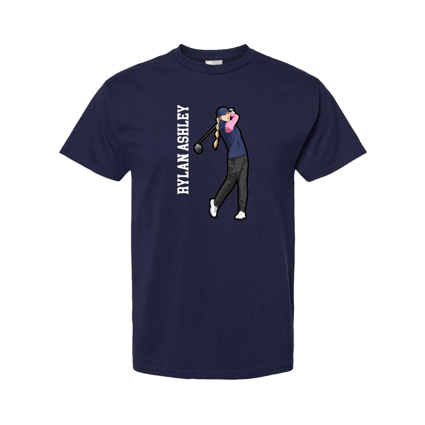 Youth Tee — Name Vertical in Navy
