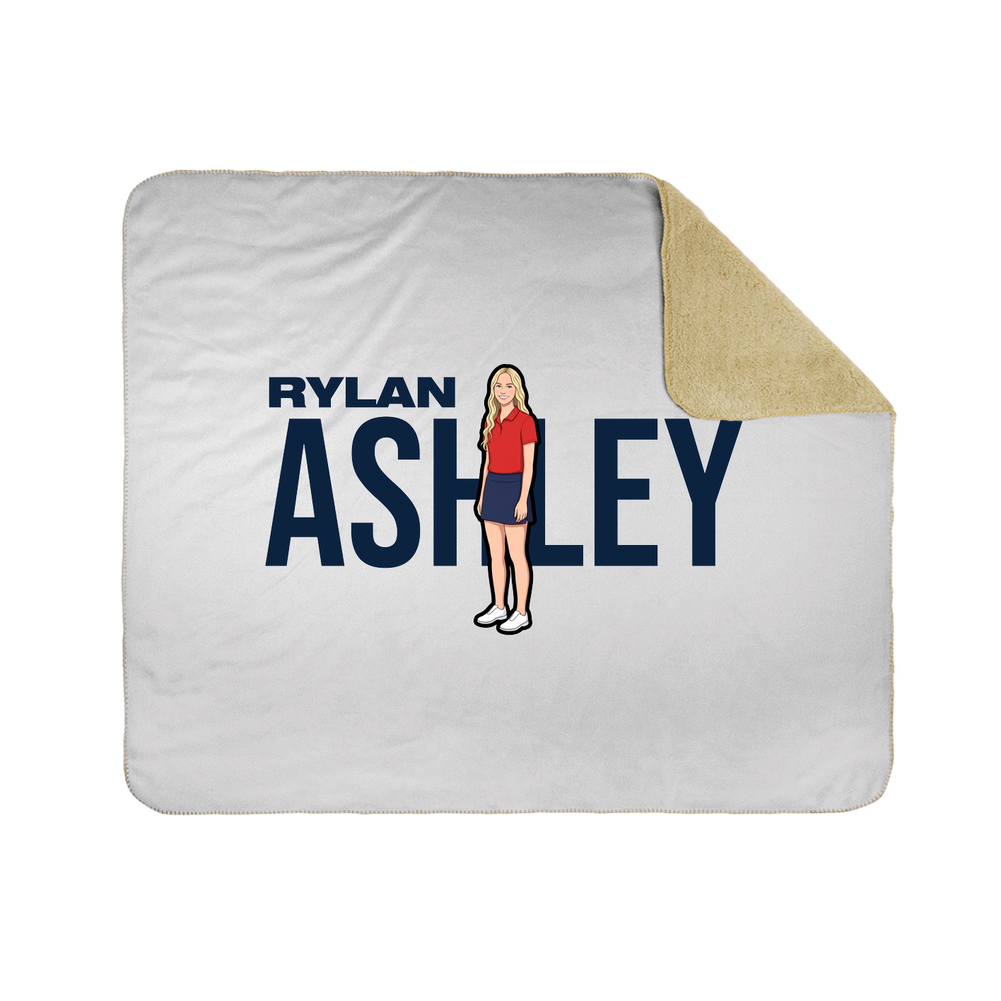 Throw Blanket — Player Name in White