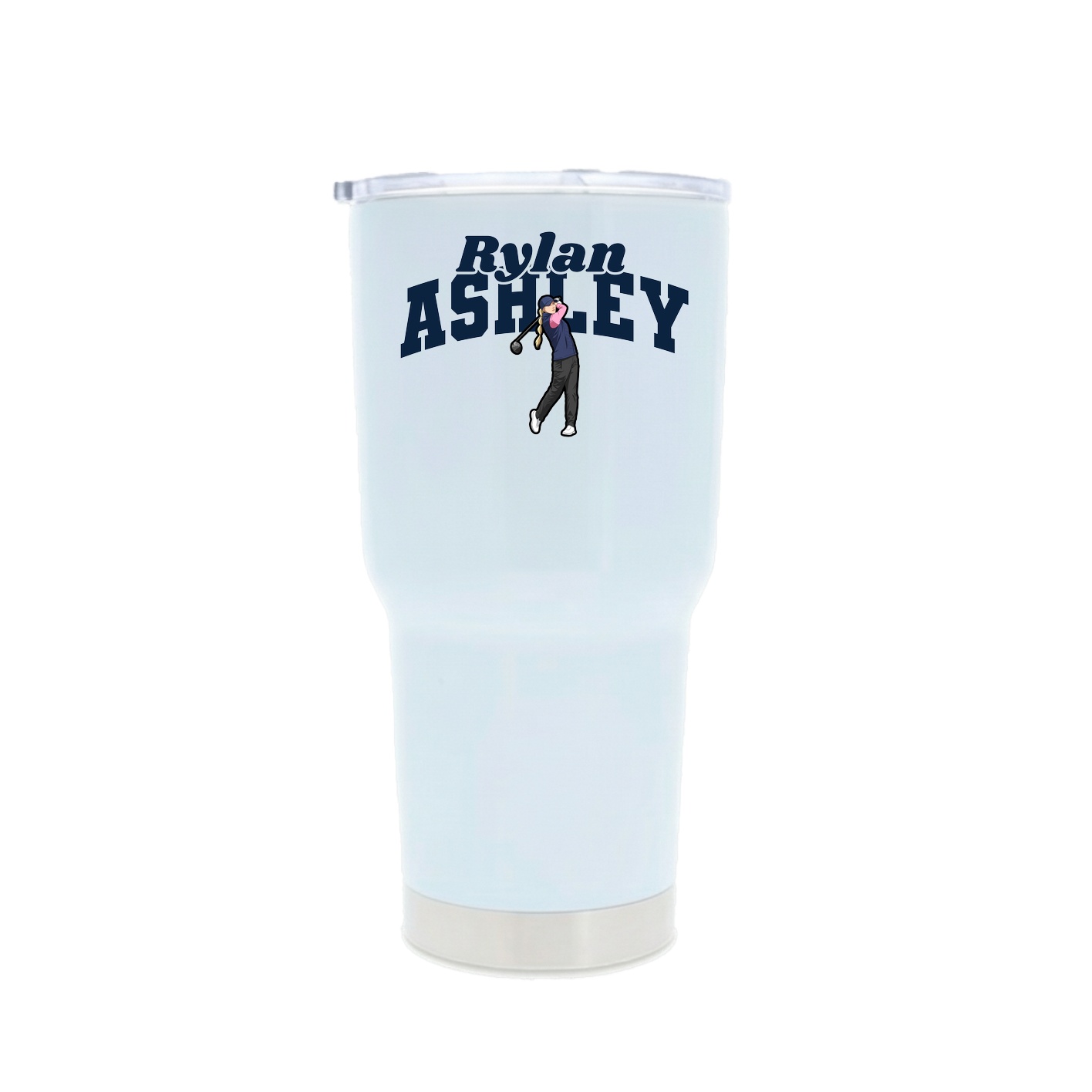 30oz Stainless Steel Tumbler — Signature Arch in White