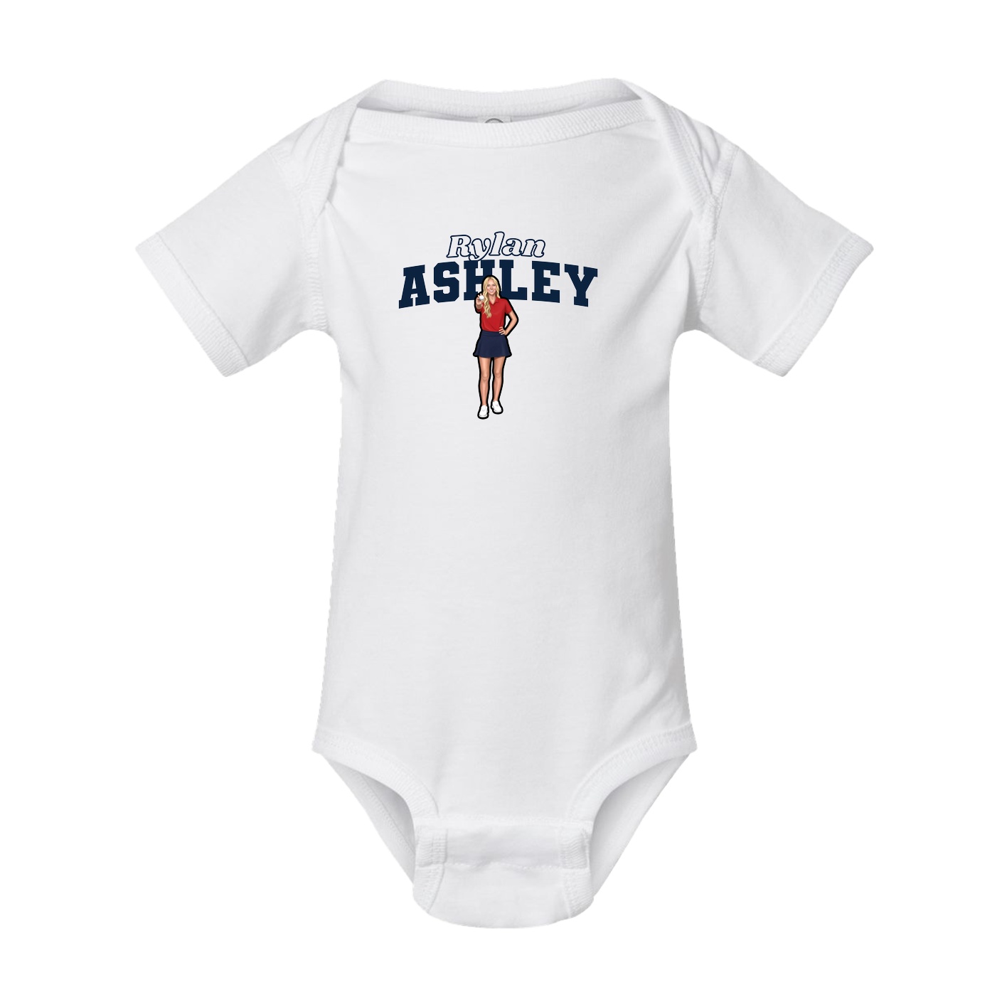 Baby Onesie — Name Arch in White