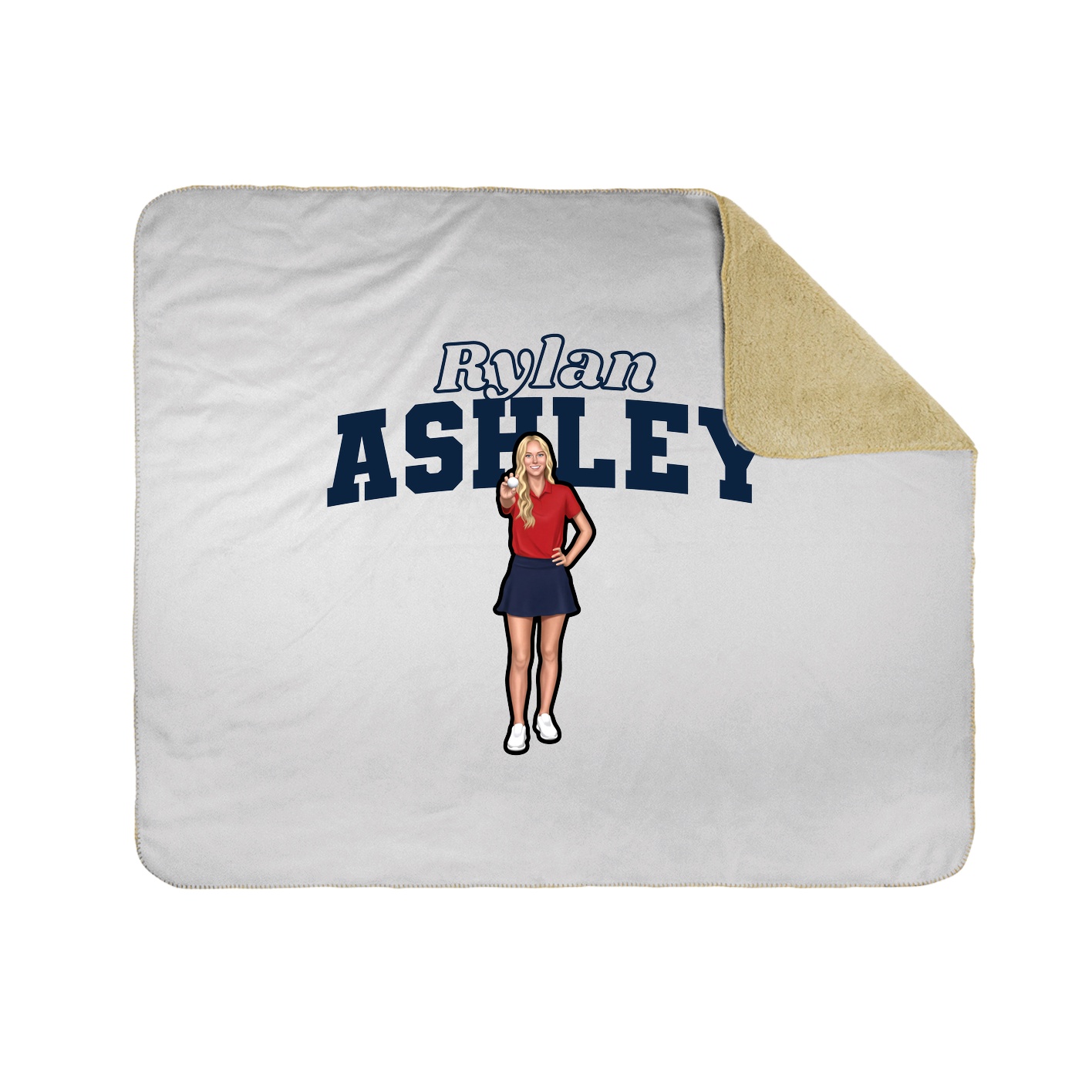 Throw Blanket — Name Arch in White