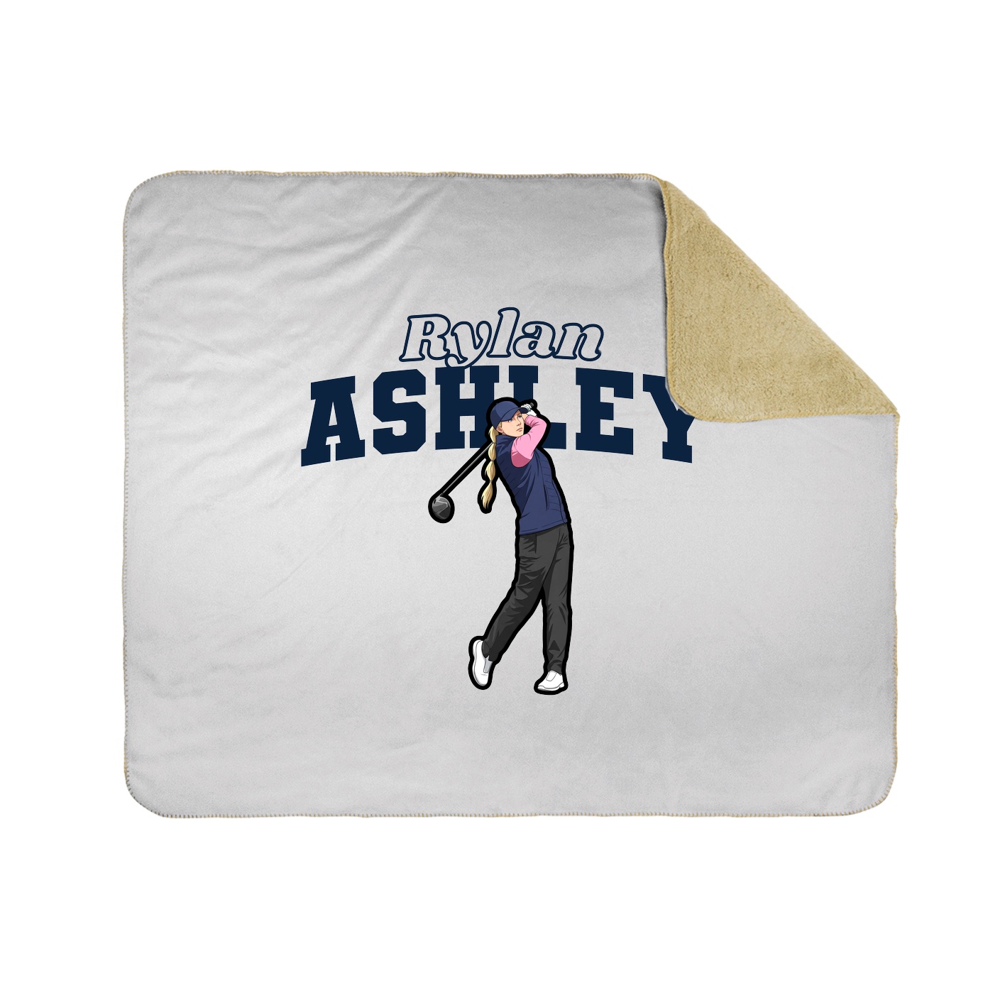 Throw Blanket — Name Arch in White