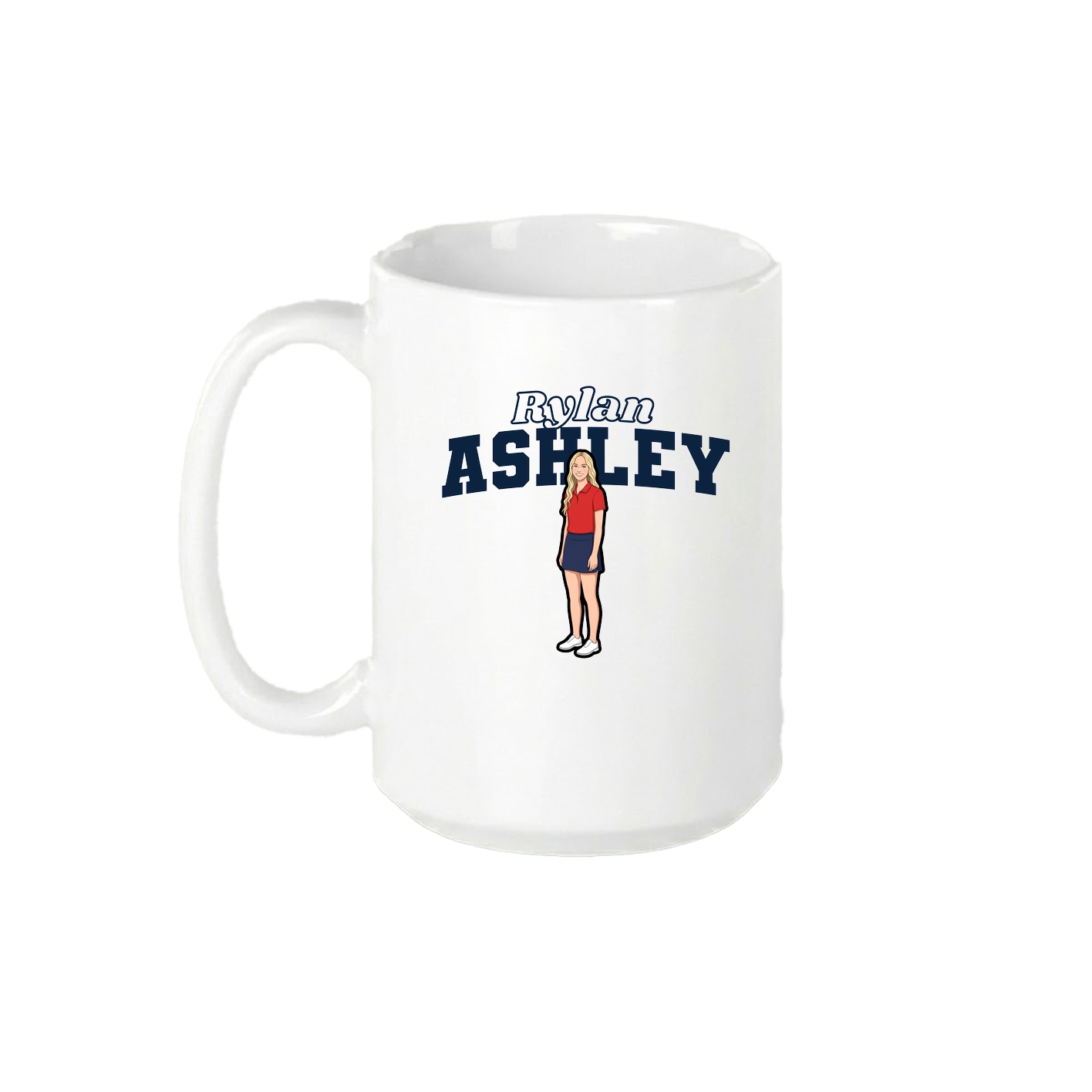 15oz Coffee Mug — Name Arch in White