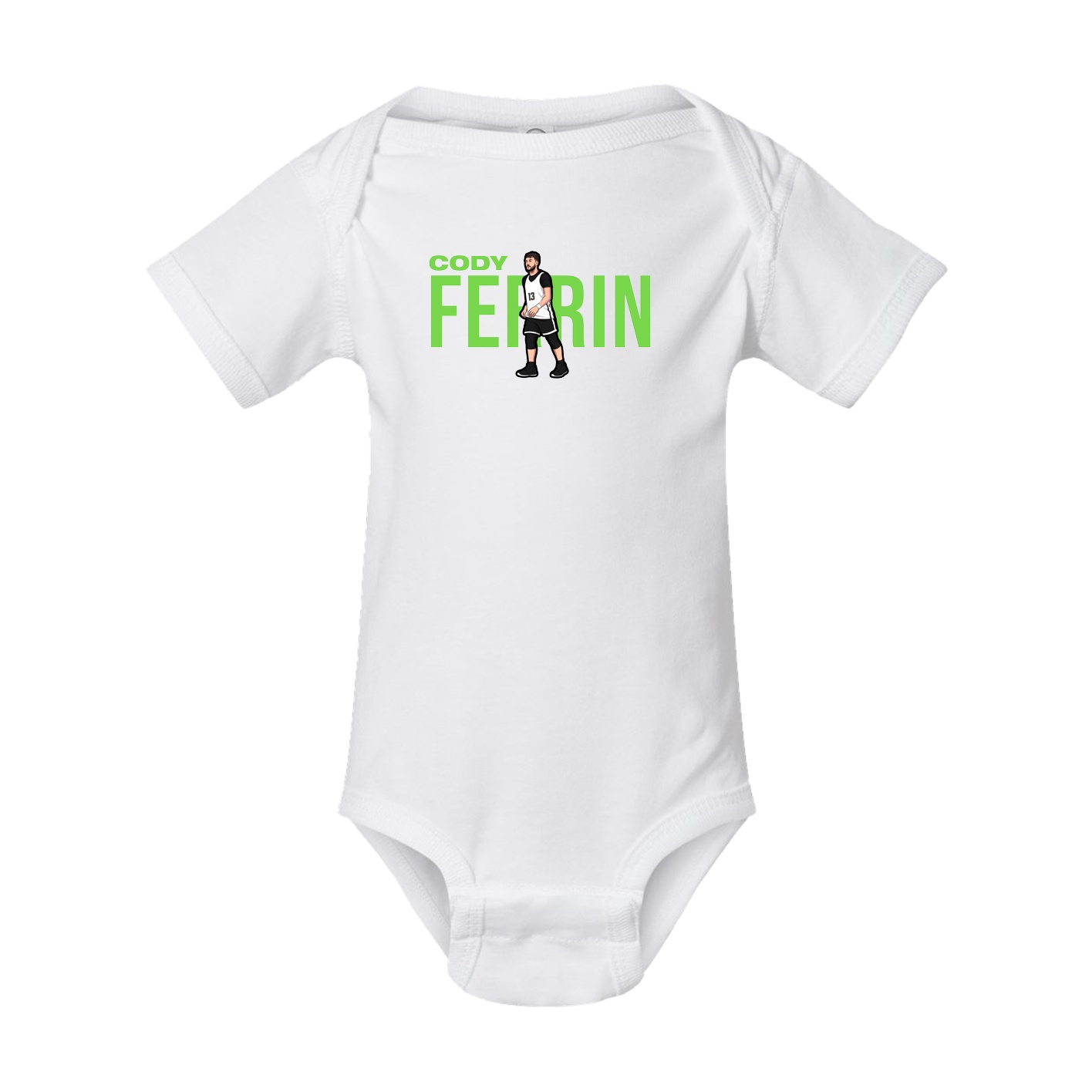 Baby Onesie — Player Name in White