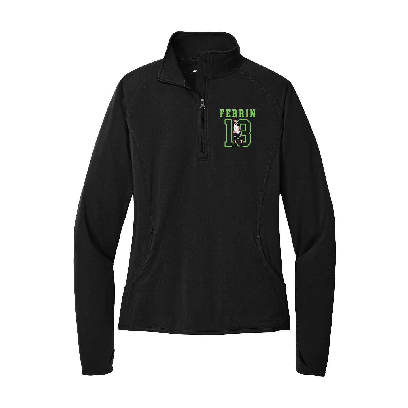 Women's Q-Zip Pullover — Shirsey in Black