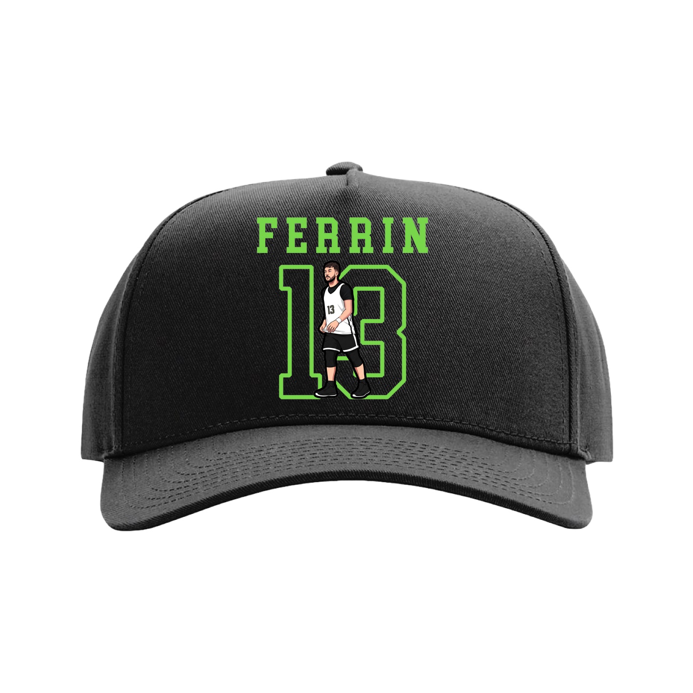 Full Fabric Five-Panel Champ Cap — Shirsey in Black