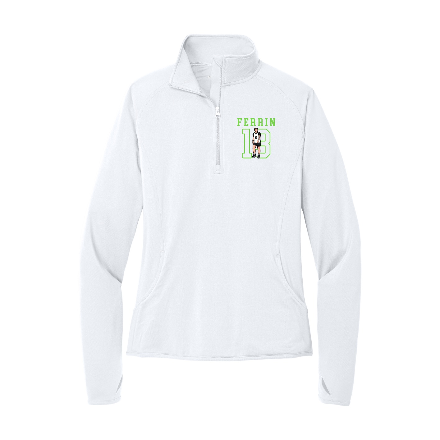 Women's Q-Zip Pullover — Shirsey in White