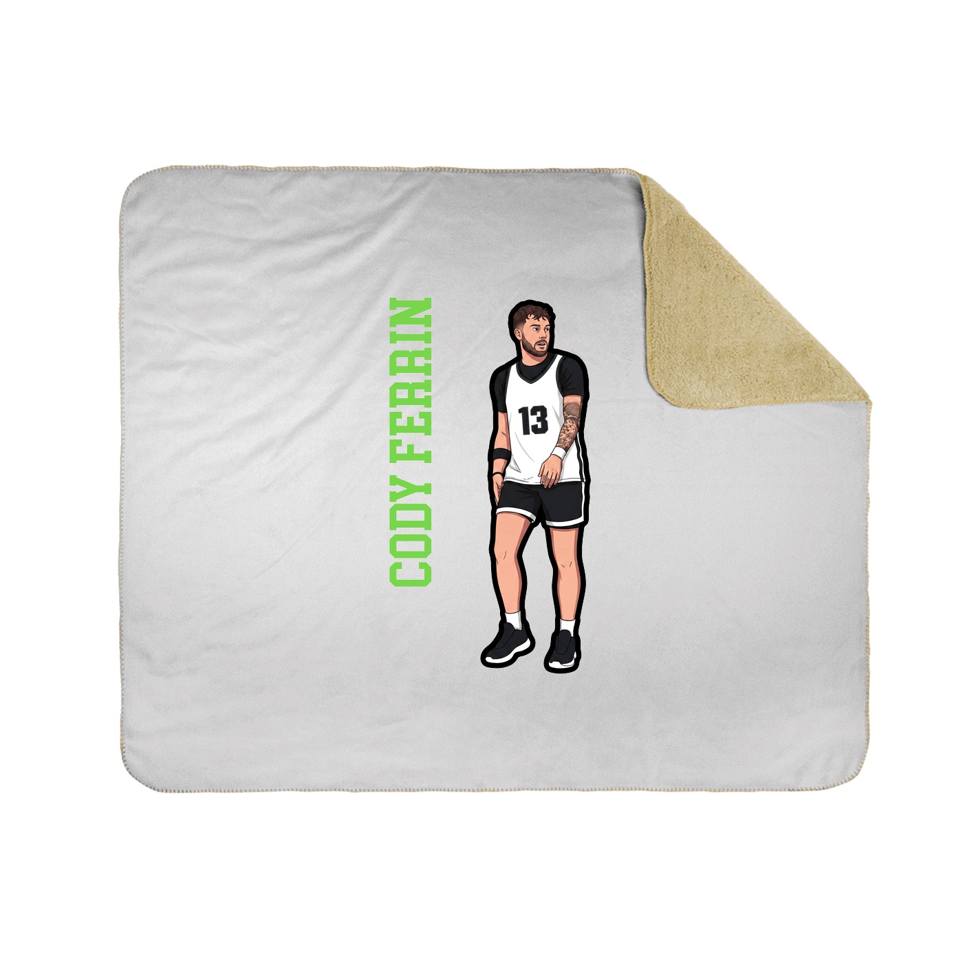Throw Blanket — Name Vertical in White