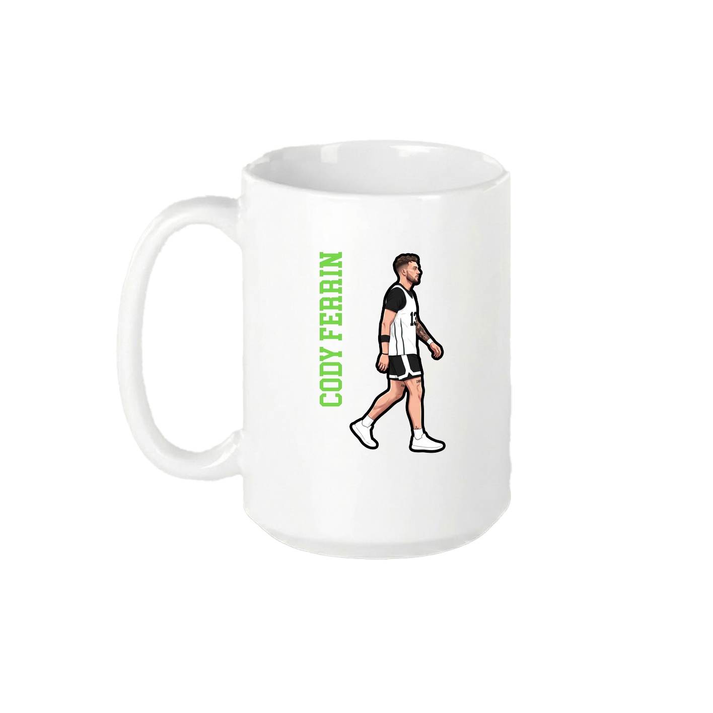 15oz Coffee Mug — Name Vertical in White