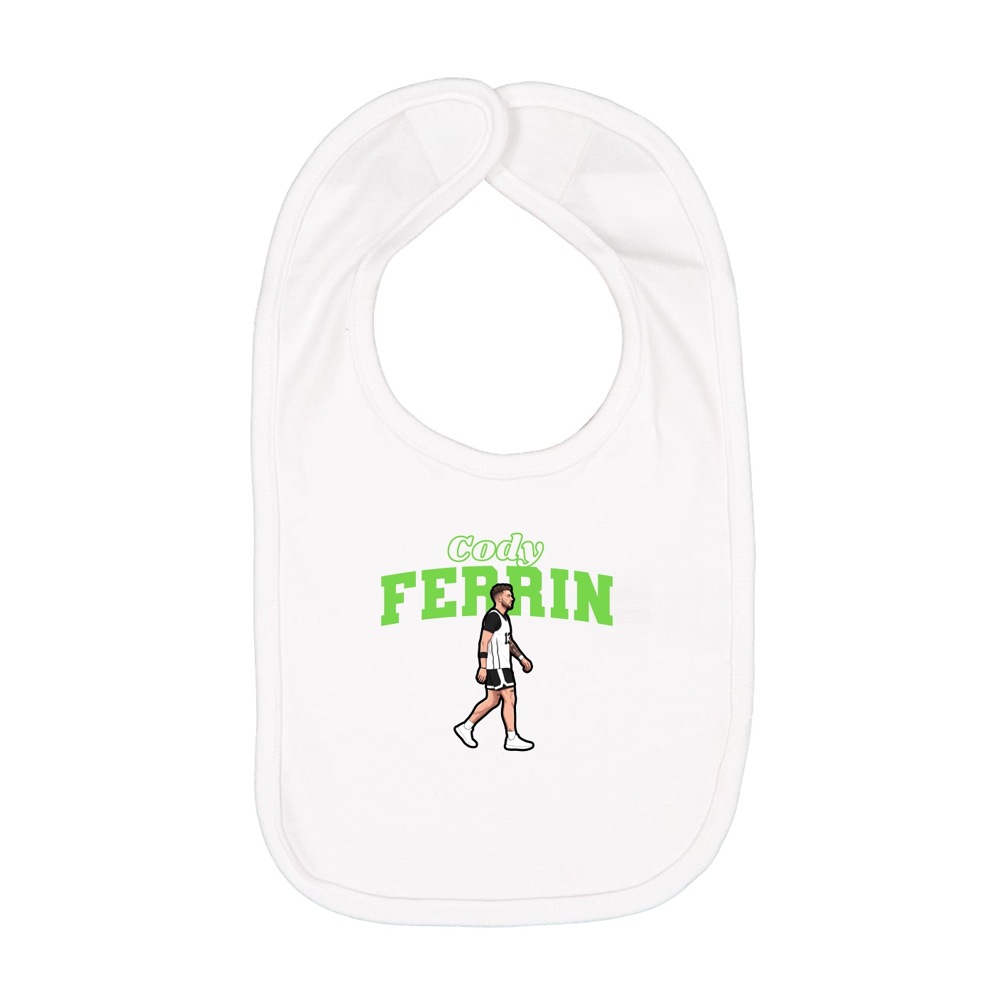 Infant Bib — Name Arch in White