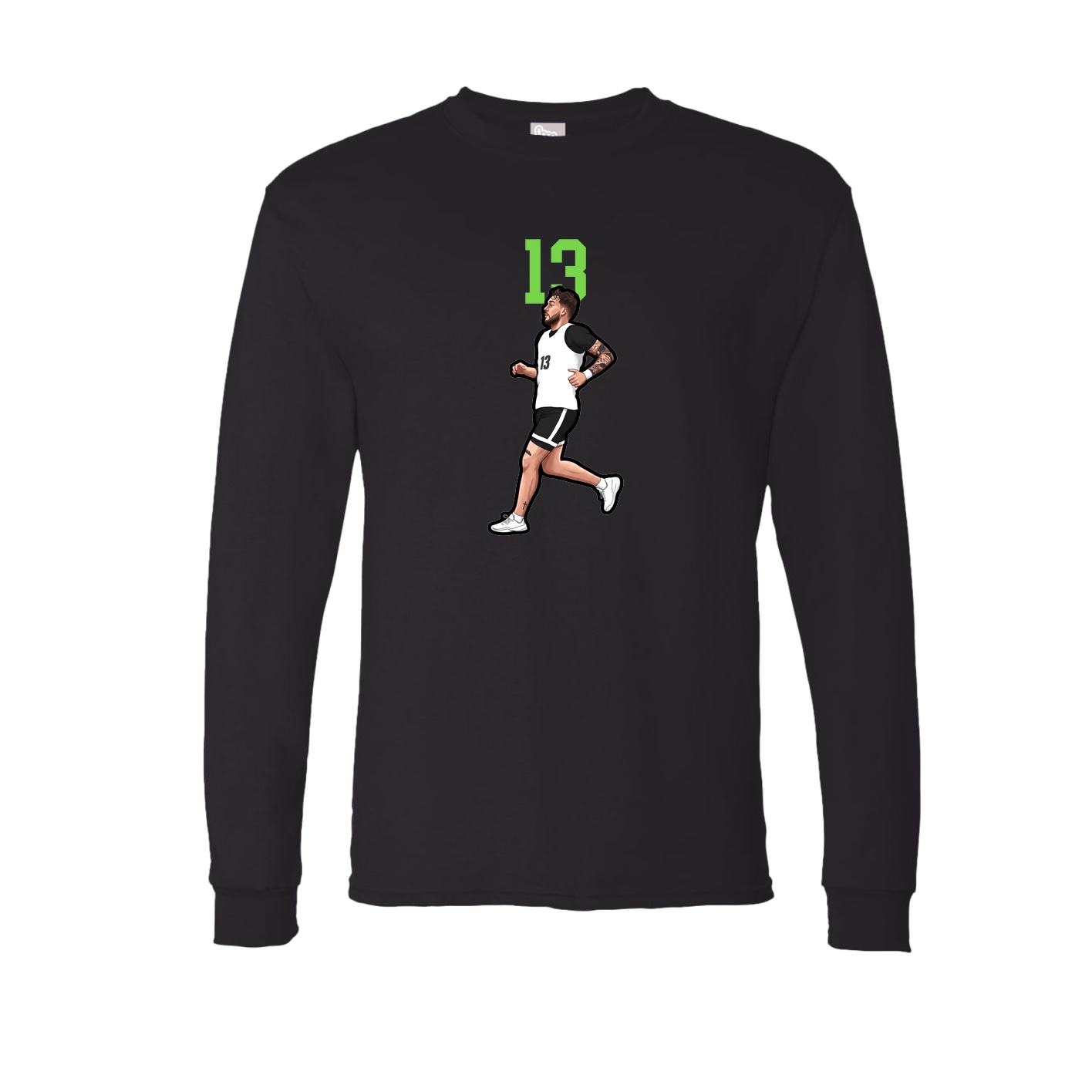 Long Sleeve Tee — Number Top in Black