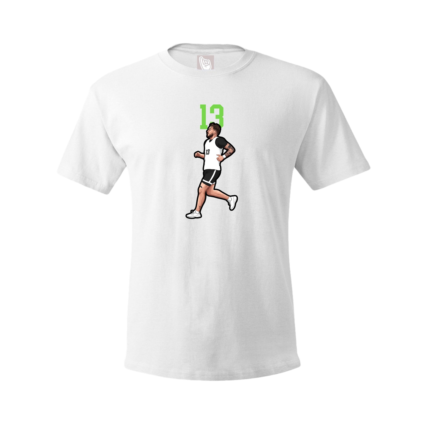 Youth Tee — Number Top in White