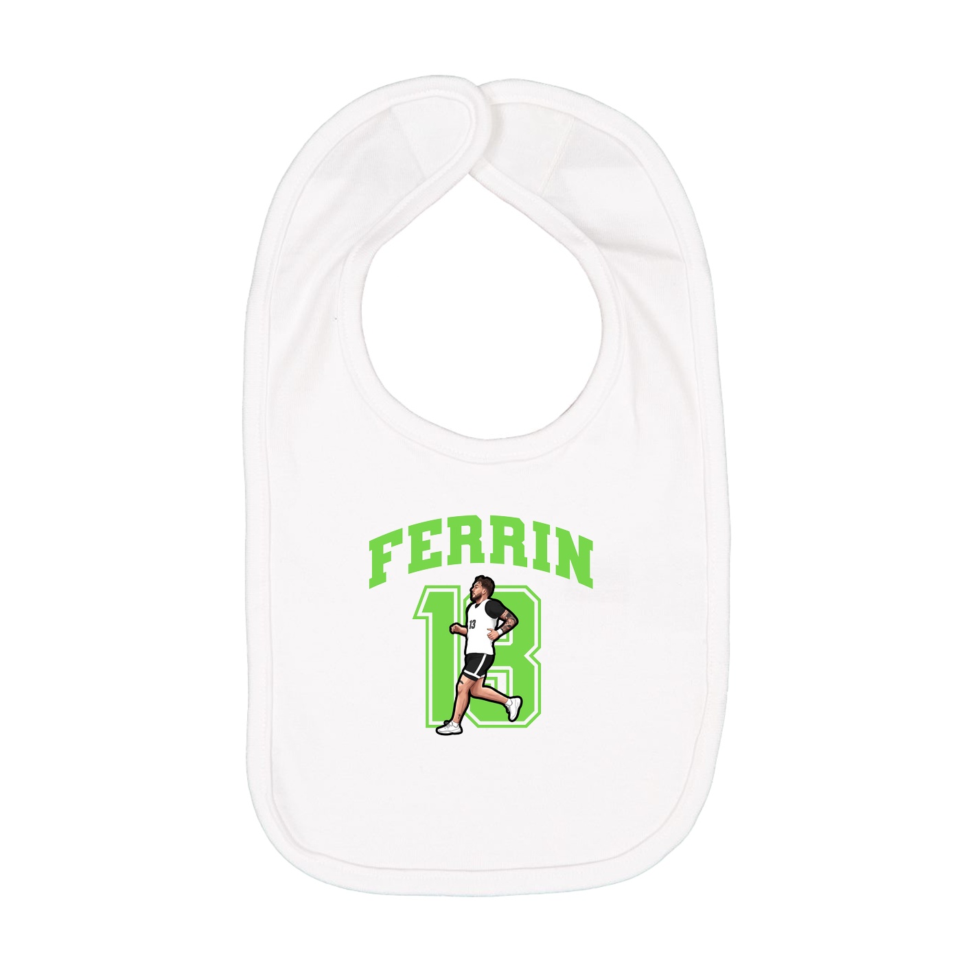 Infant Bib — Number in White
