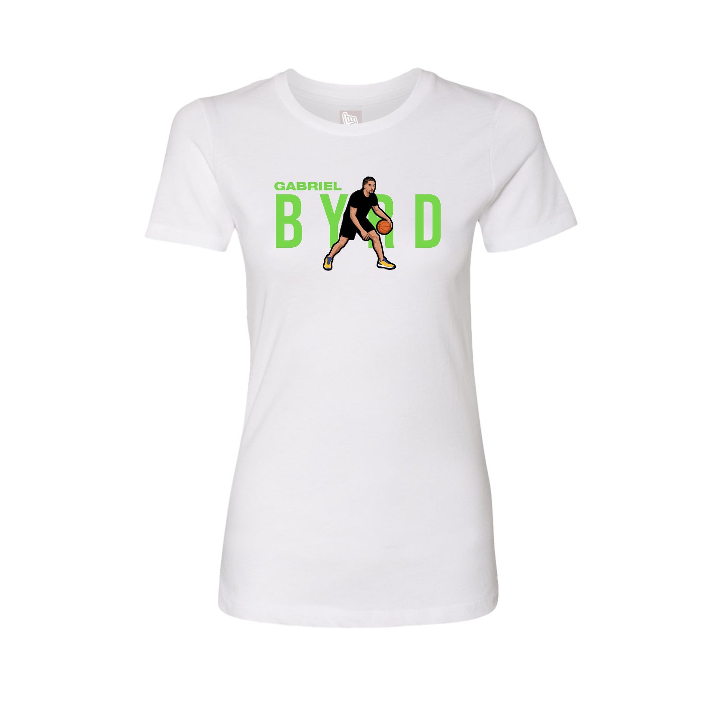 Fitted Women's Tee — Player Name in White