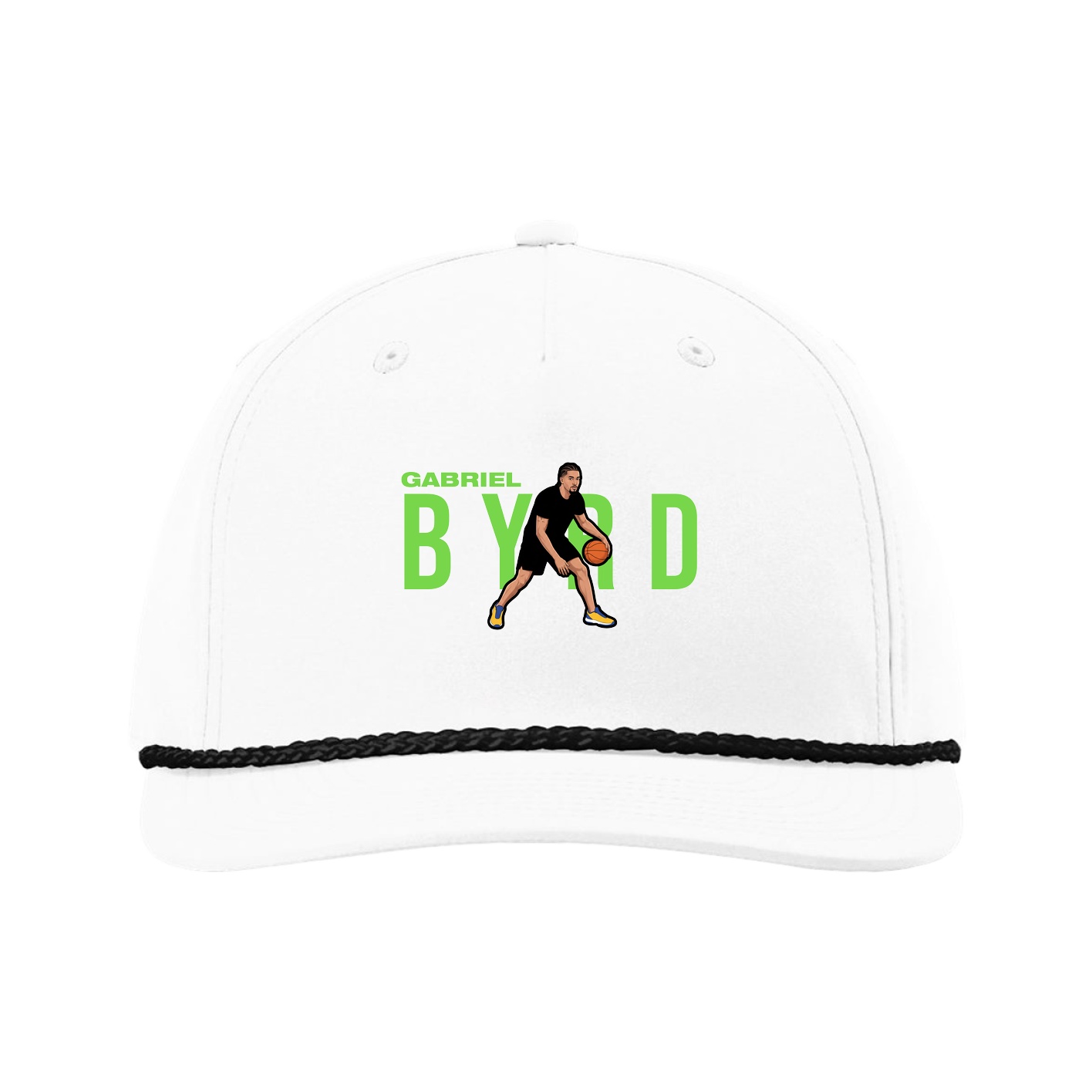 Five-Panel Classic Rope Cap — Player Name in White