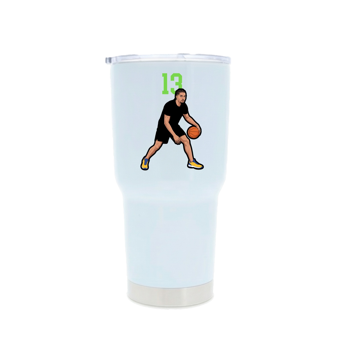 30oz Stainless Steel Tumbler — Number Top in White