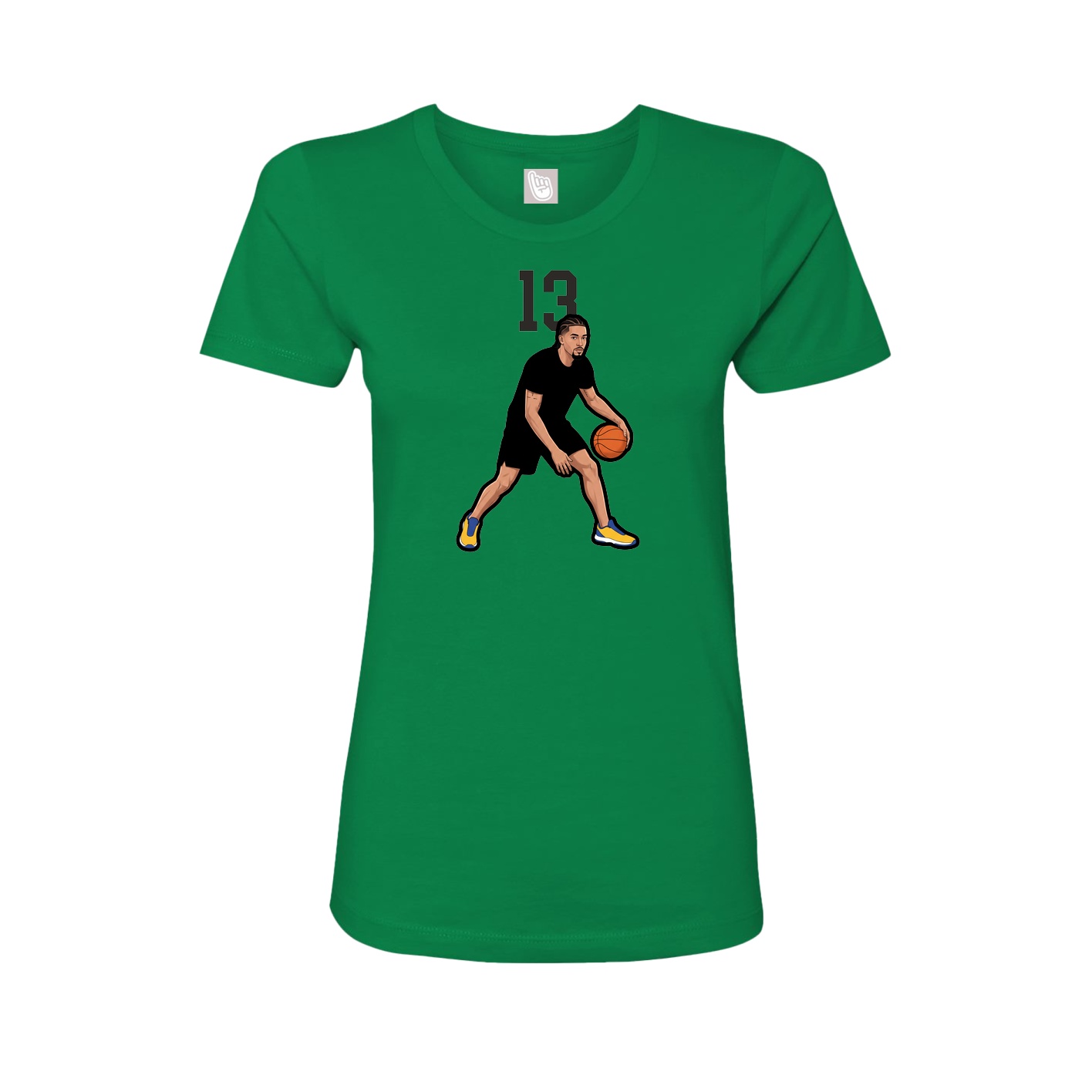Fitted Women's Tee — Number Top in Green