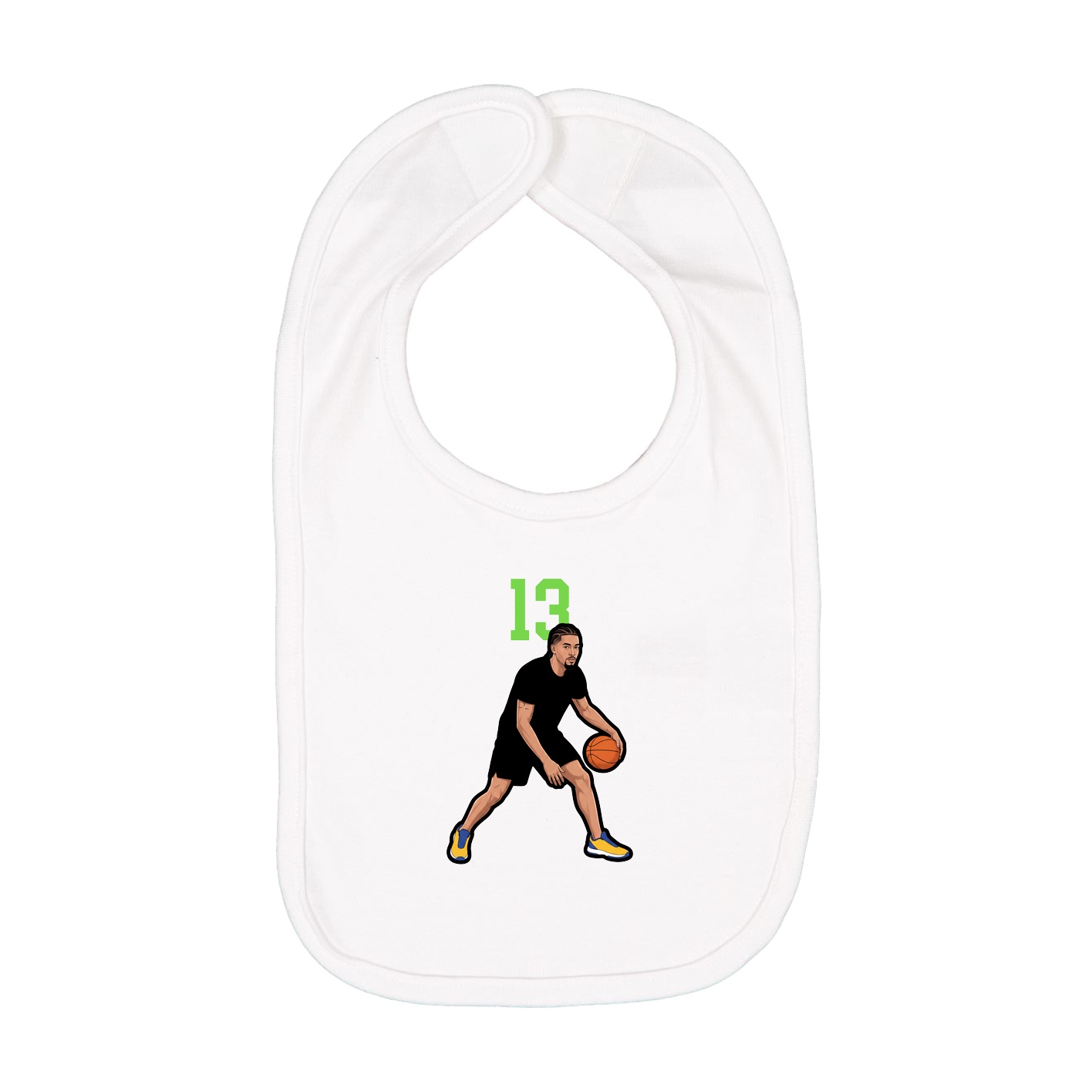 Infant Bib — Number Top in White
