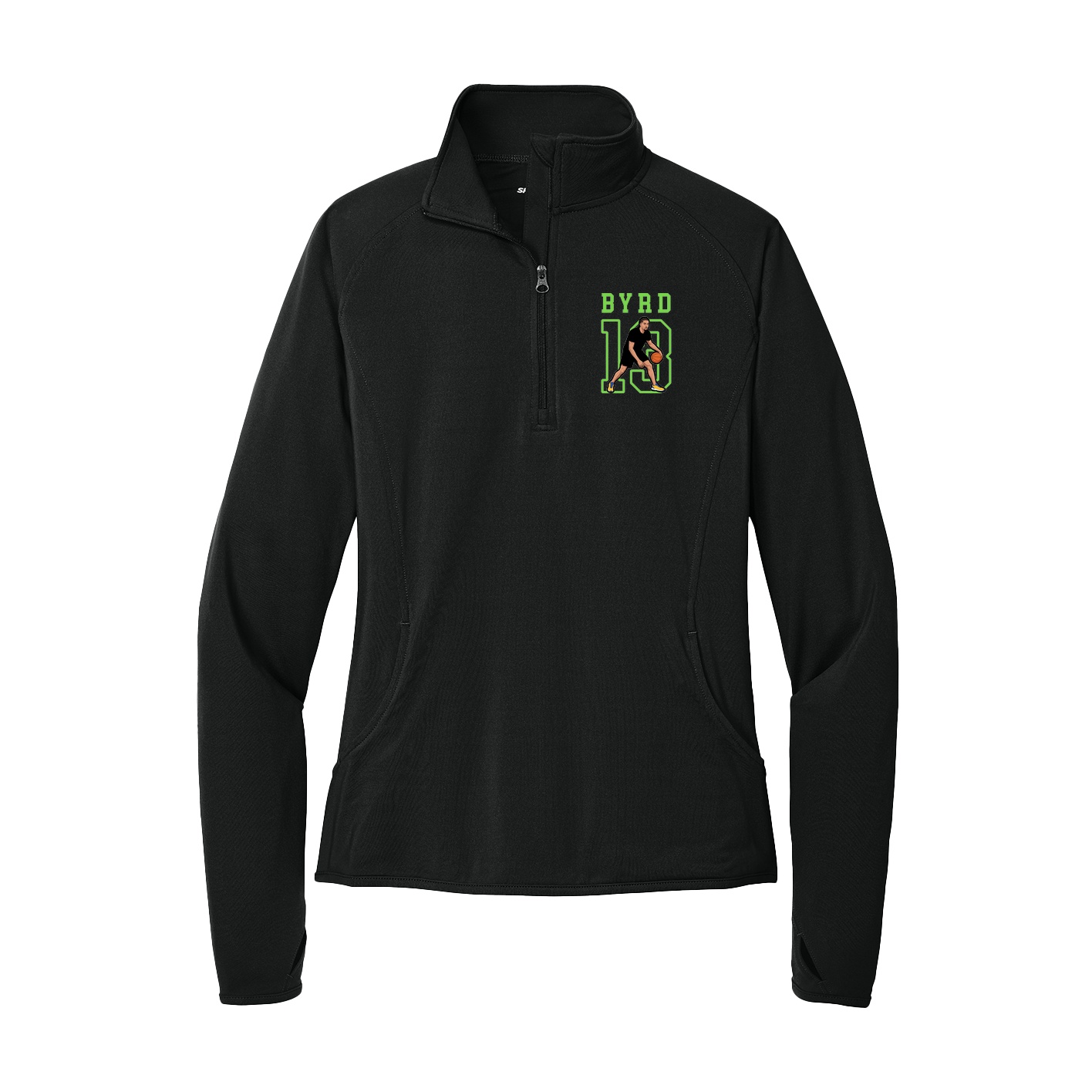 Women's Q-Zip Pullover — Shirsey in Black