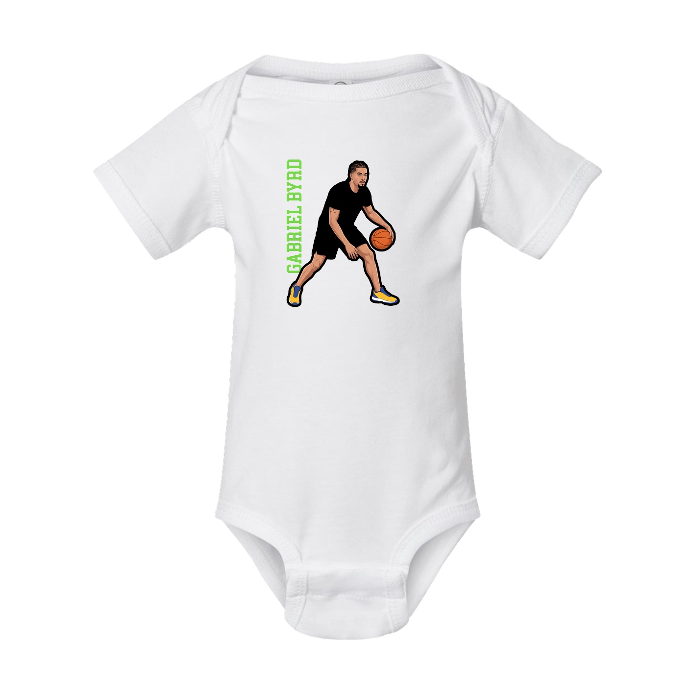 Baby Onesie — Name Vertical in White