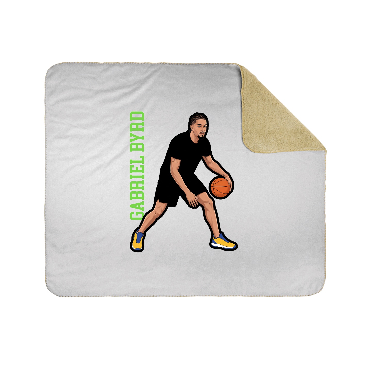 Throw Blanket — Name Vertical in White