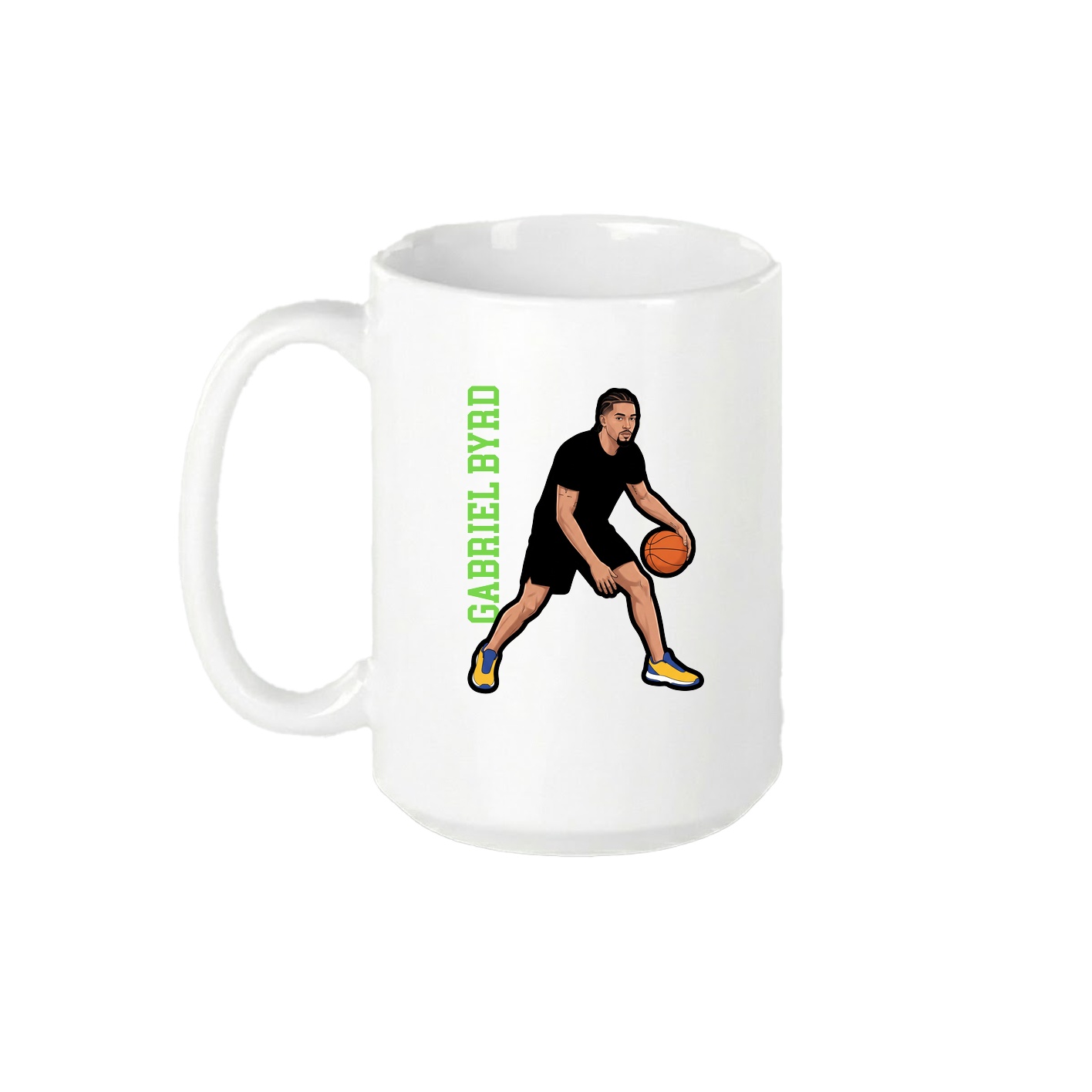 15oz Coffee Mug — Name Vertical in White
