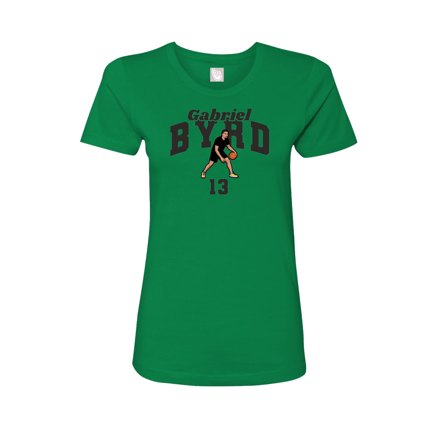 Fitted Women's Tee — Signature Arch in Green