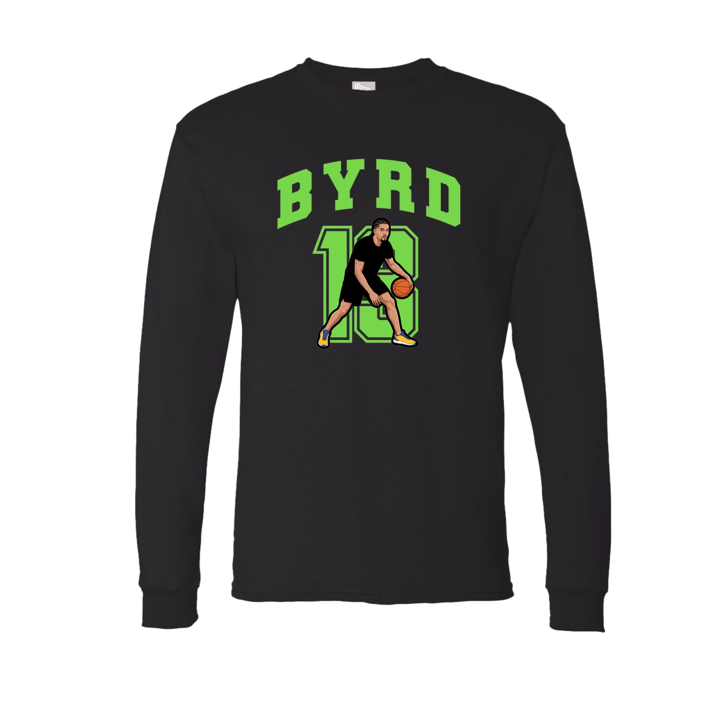 Long Sleeve Tee — Number in Black