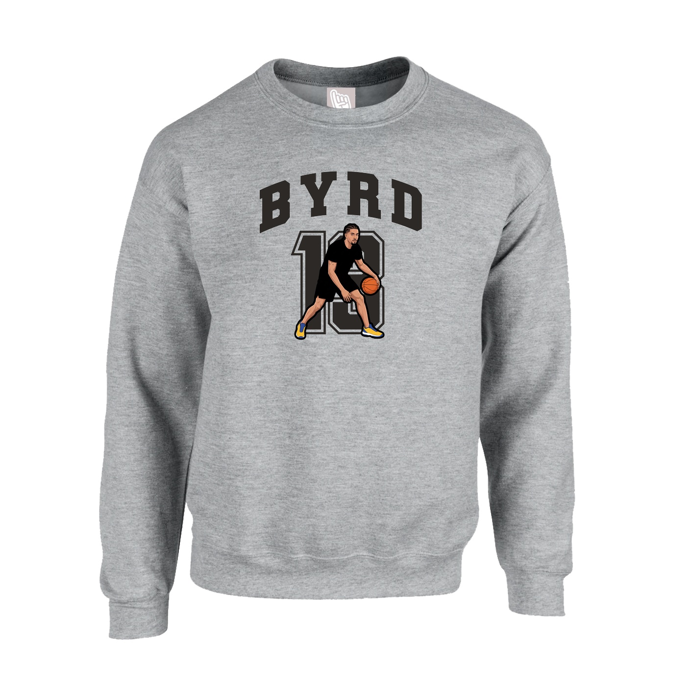 Fleece Crew — Number in Grey