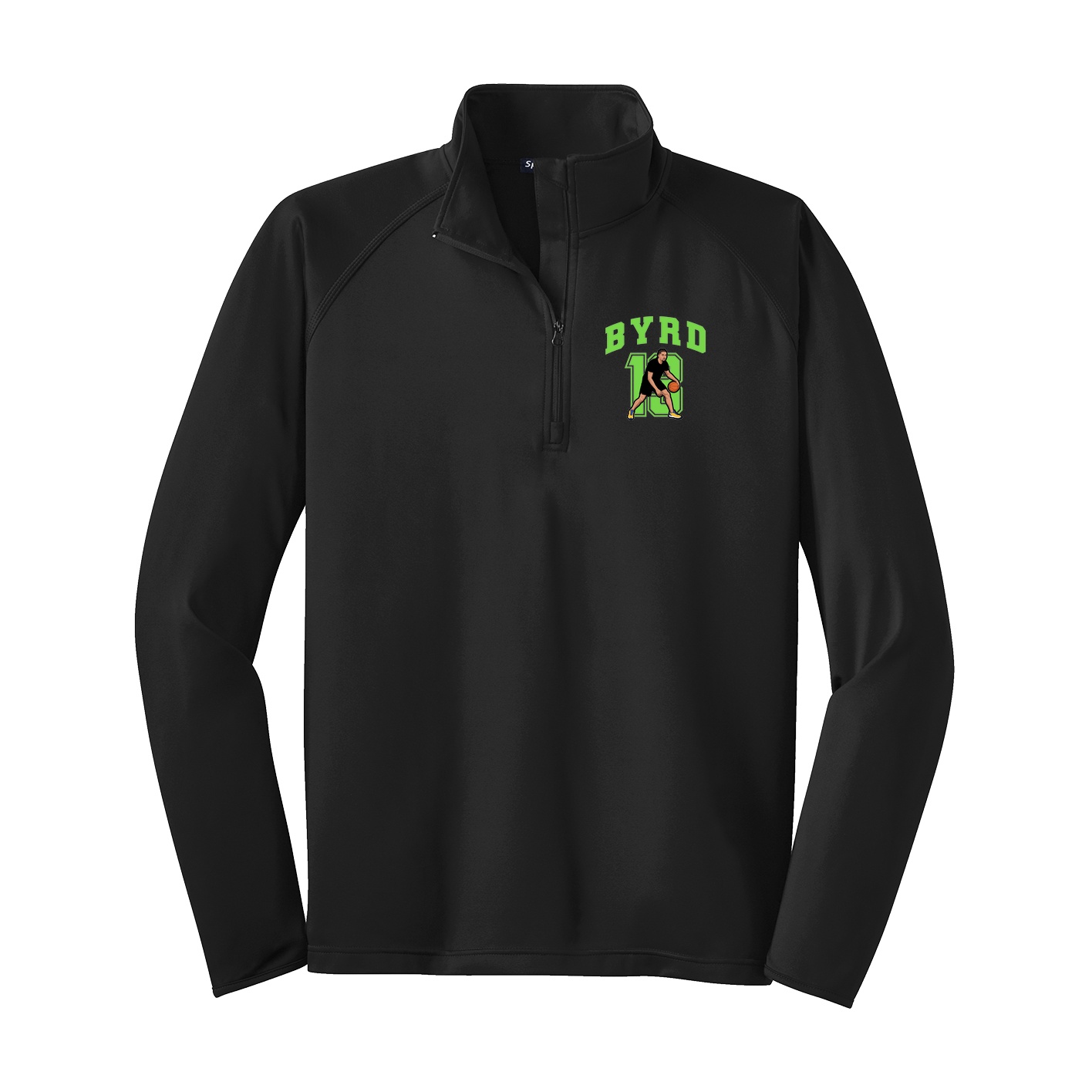 Q-Zip Pullover — Number in Black
