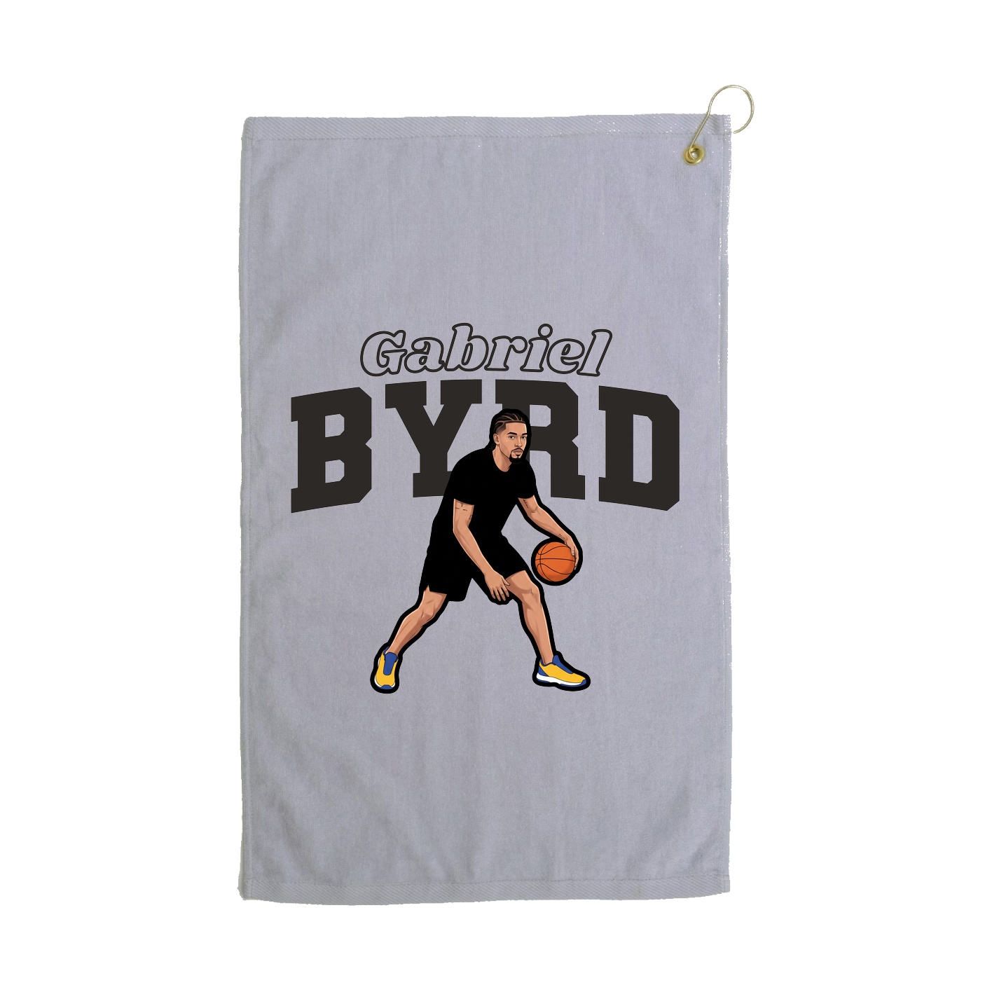 Golf Towel — Name Arch in Grey