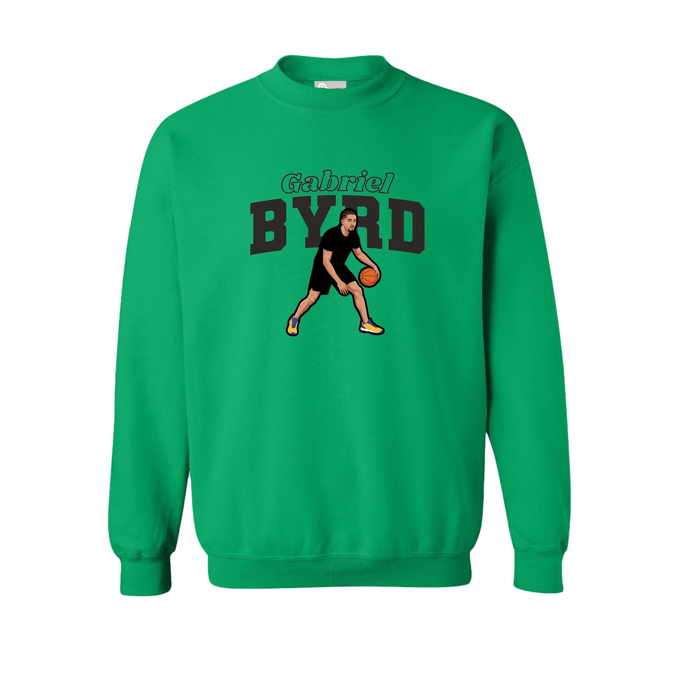 Fleece Crew — Name Arch in Green