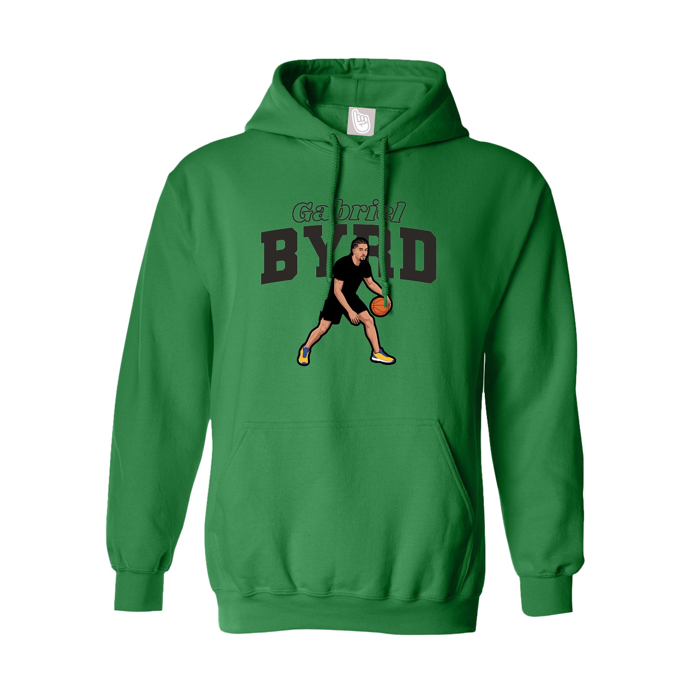 Youth Hoodie — Name Arch in Green