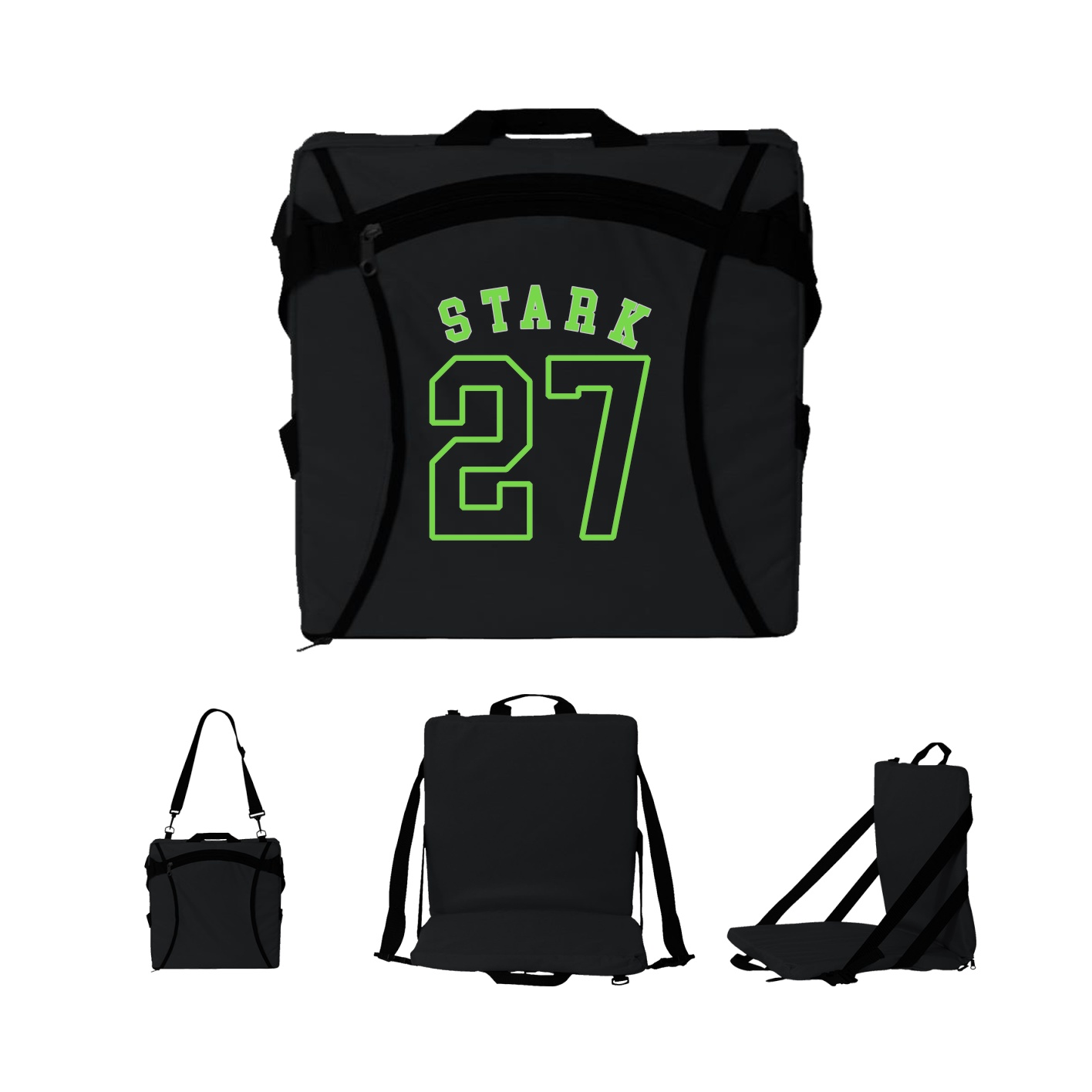 Folding Stadium Seat — Shirsey Arch in Black