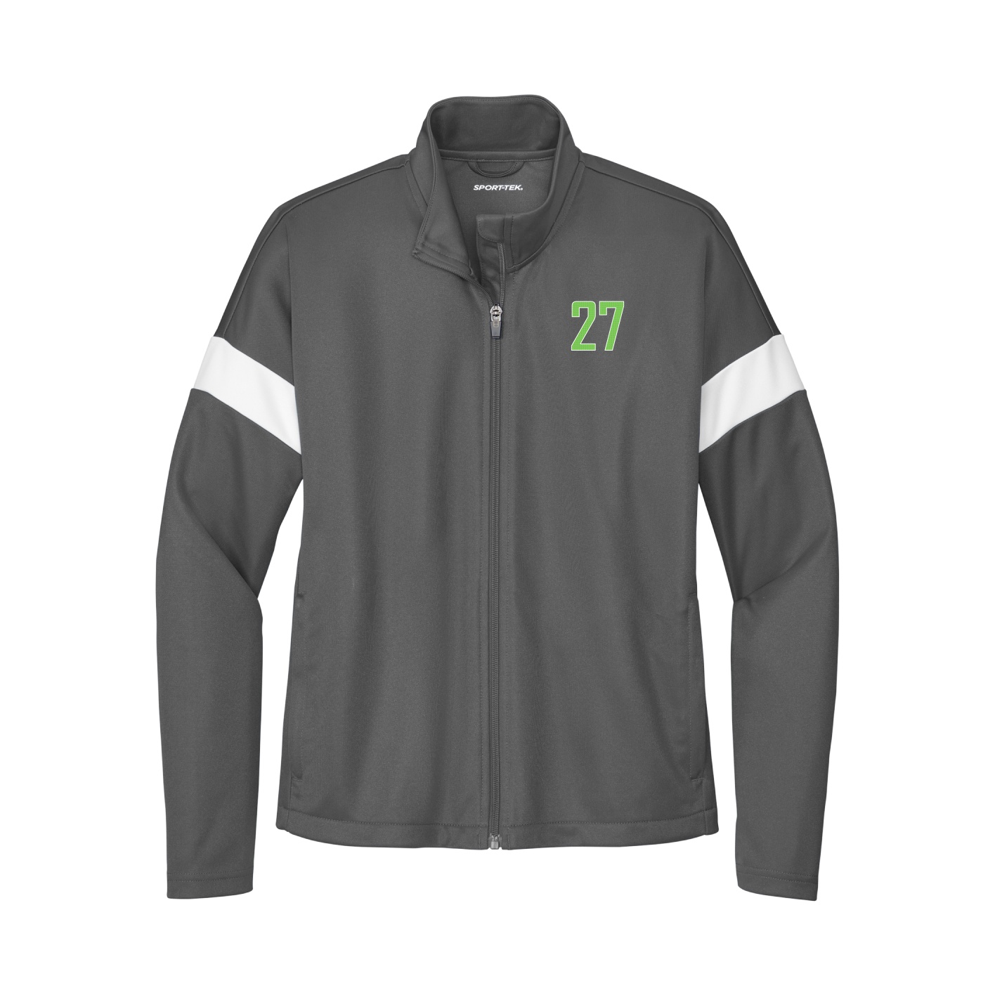 Womens Team Travel Full-Zip Jacket — Front Shirsy in Gray/White