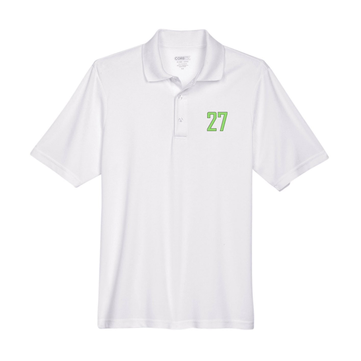 Performance Polo — Front Shirsy in White