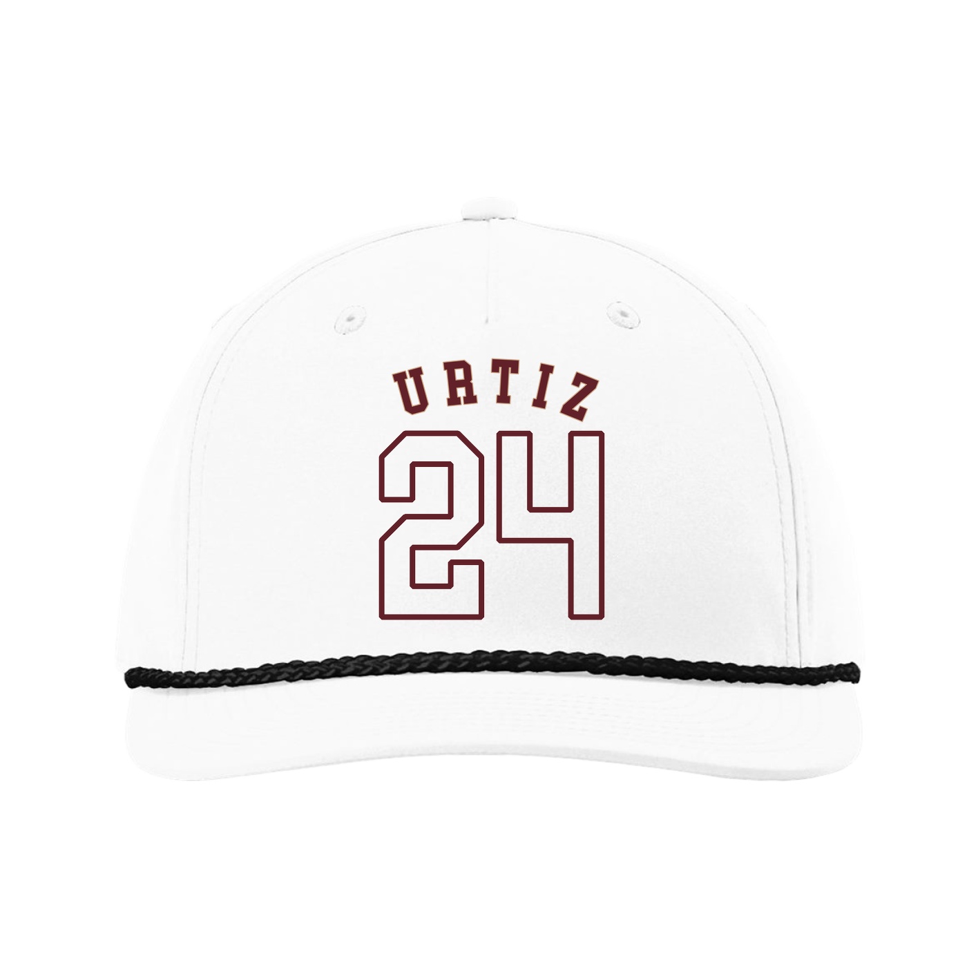 Five-Panel Classic Rope Cap — Shirsey Arch in White