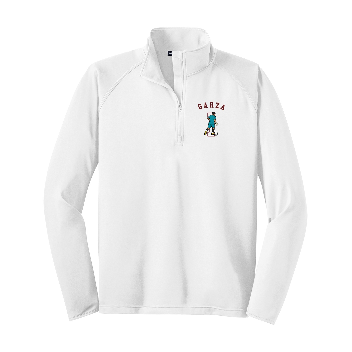 Q-Zip Pullover — Shirsey Arch in White