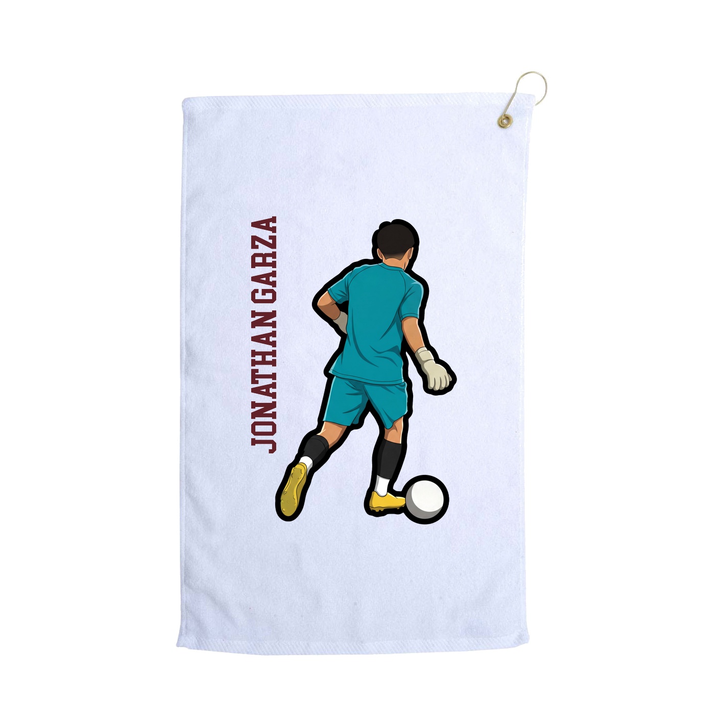 Golf Towel — Name Vertical in White