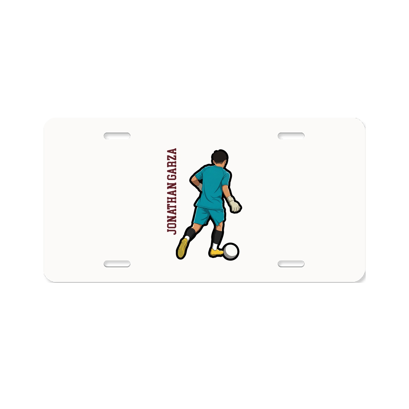 License Plate — Name Vertical in Classic